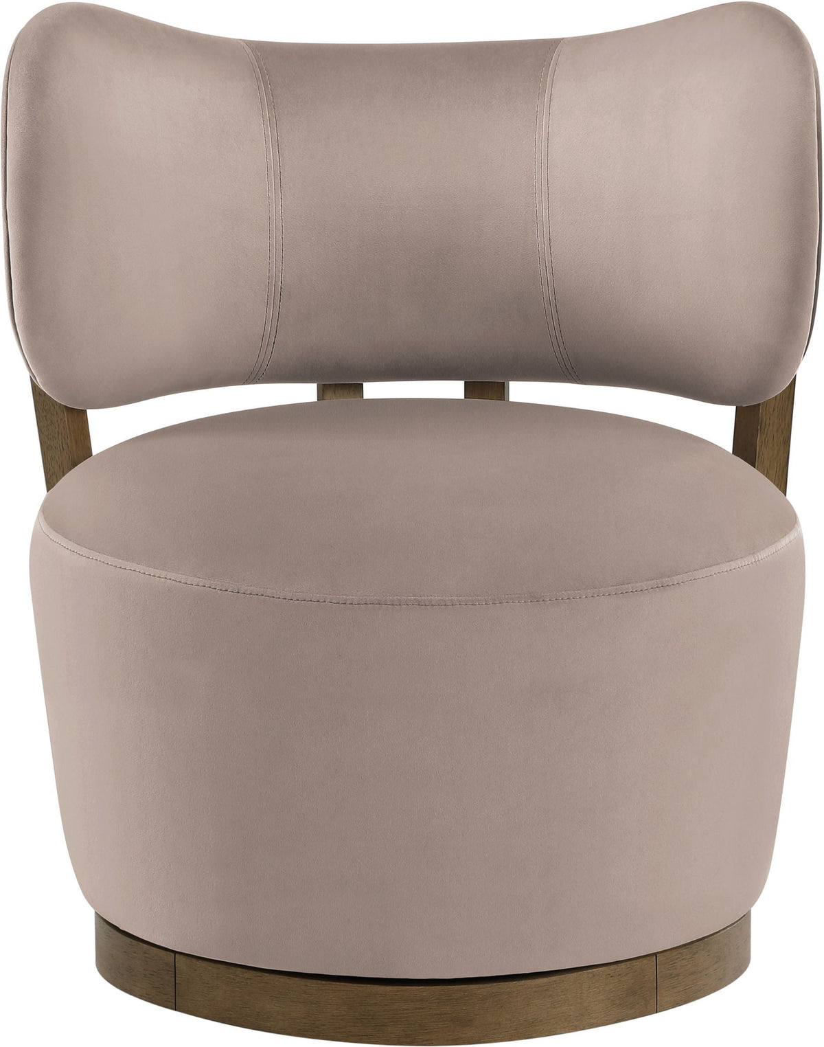 Elara - Velvet Upholstered Swivel Accent Chair with Brown Base