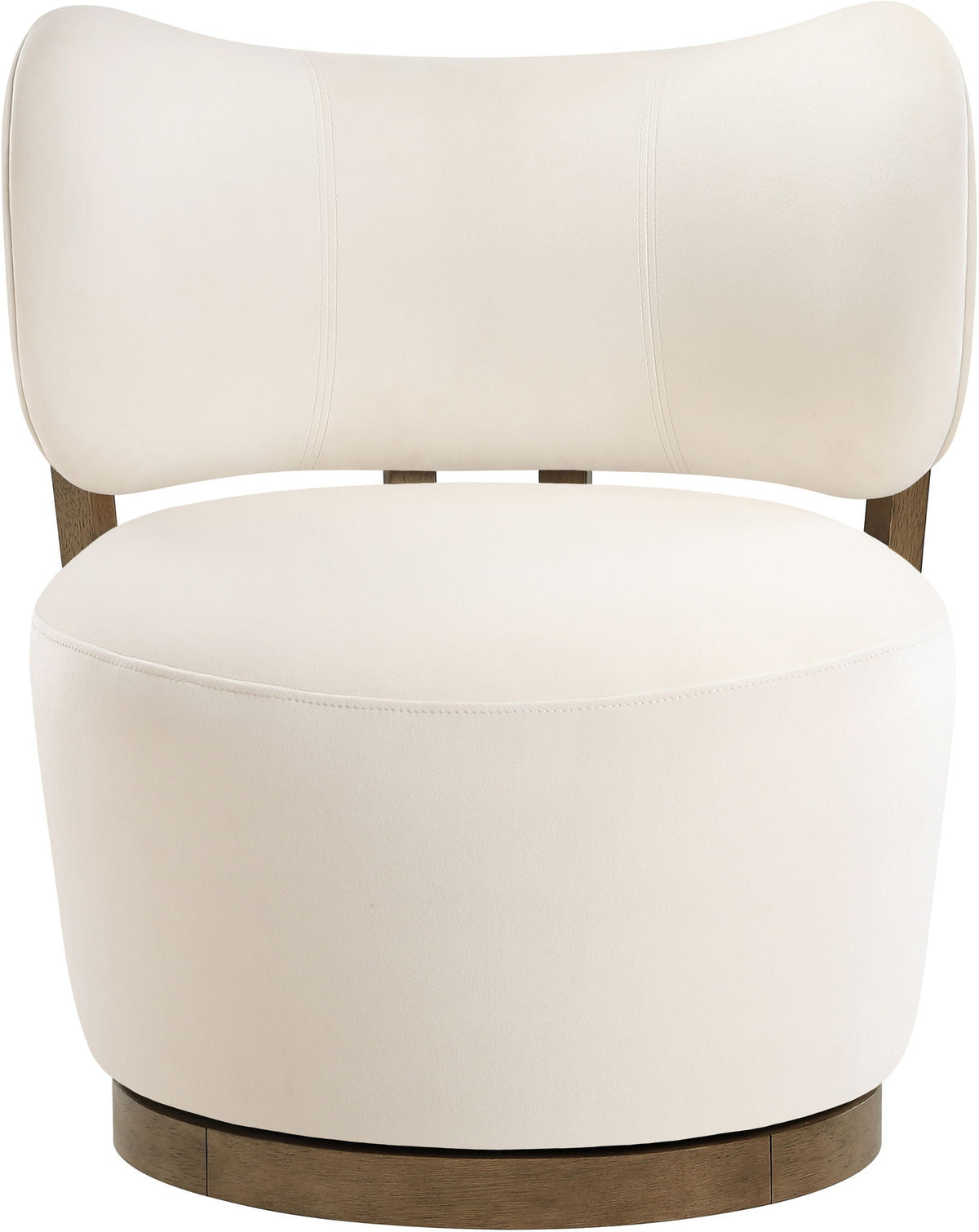Elara - Velvet Upholstered Swivel Accent Chair with Brown Base