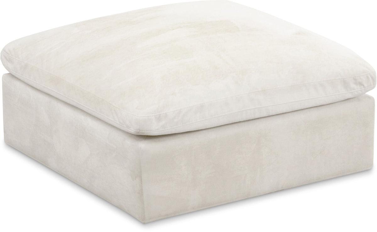 Cozy Velvet Modular Sectional — Ottoman — Cream