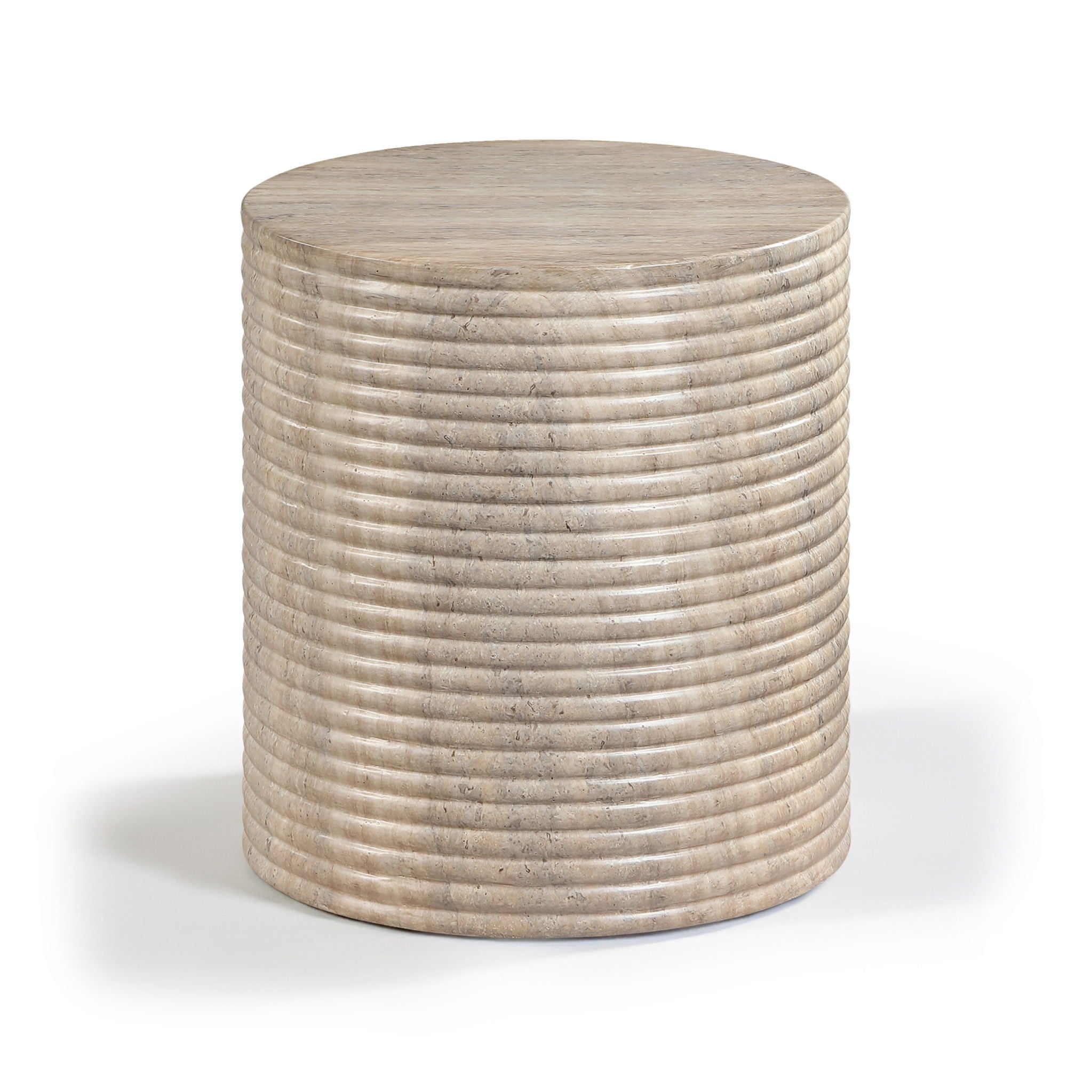Rapallo - Concrete Indoor/Outdoor End Table - Travertine
