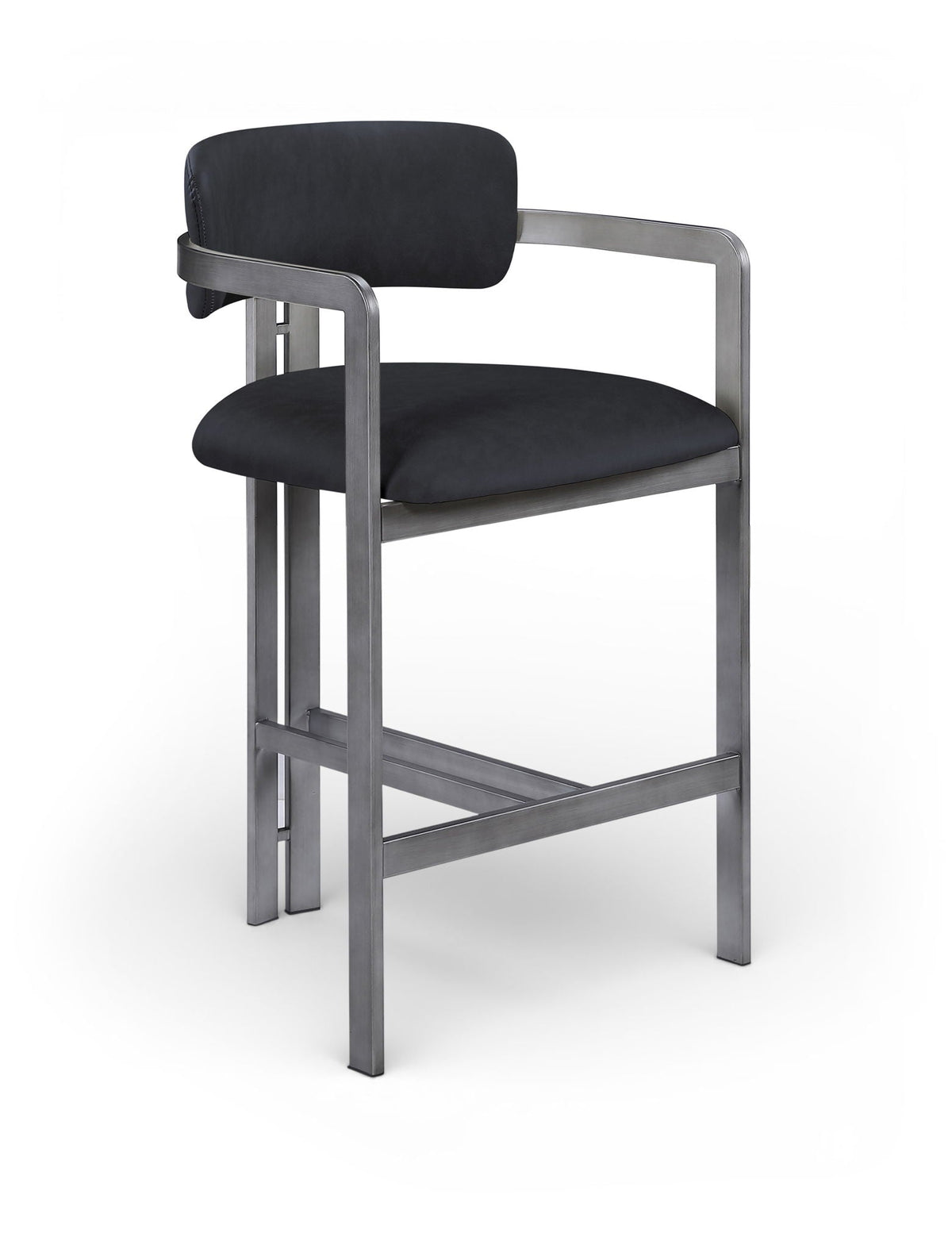 Aurum Vegan Leather Counter Stool with Gray Base
