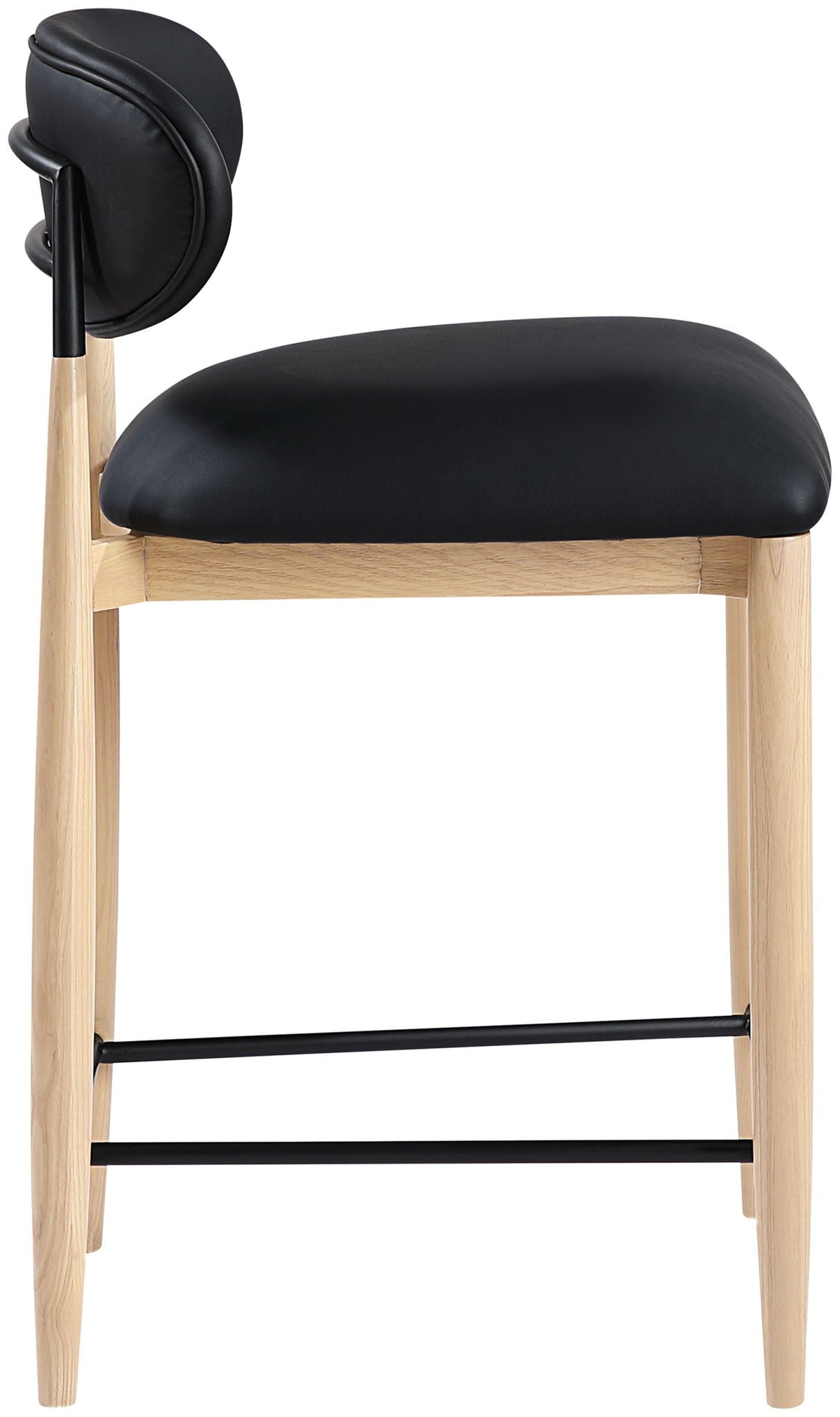 Riccio Vegan Leather Counter Stool with Natural & Black Frame