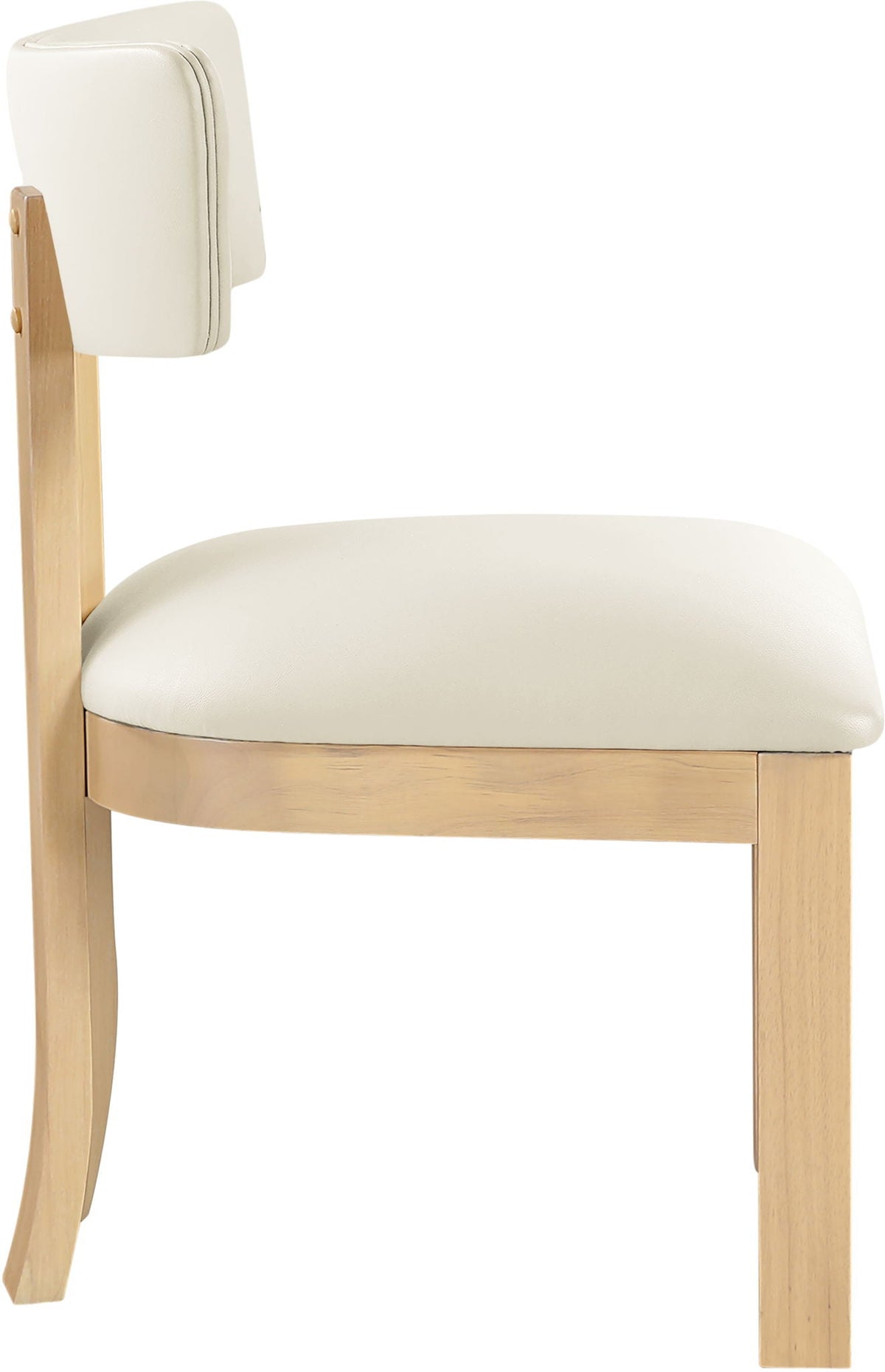 Lavrin Vegan Leather Dining Side Chair (Set of 2) with Natural Base