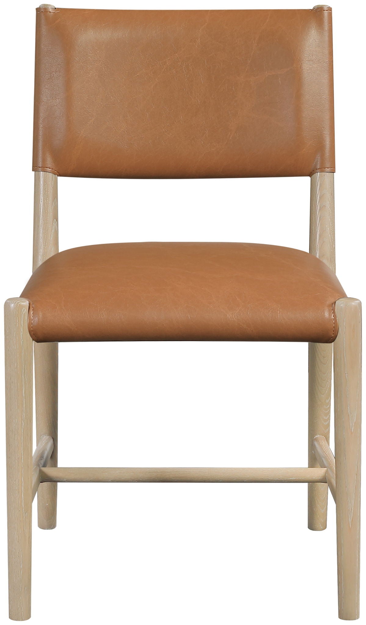 Andie Vegan Leather Dining Chair (Set of 2) with Natural Base