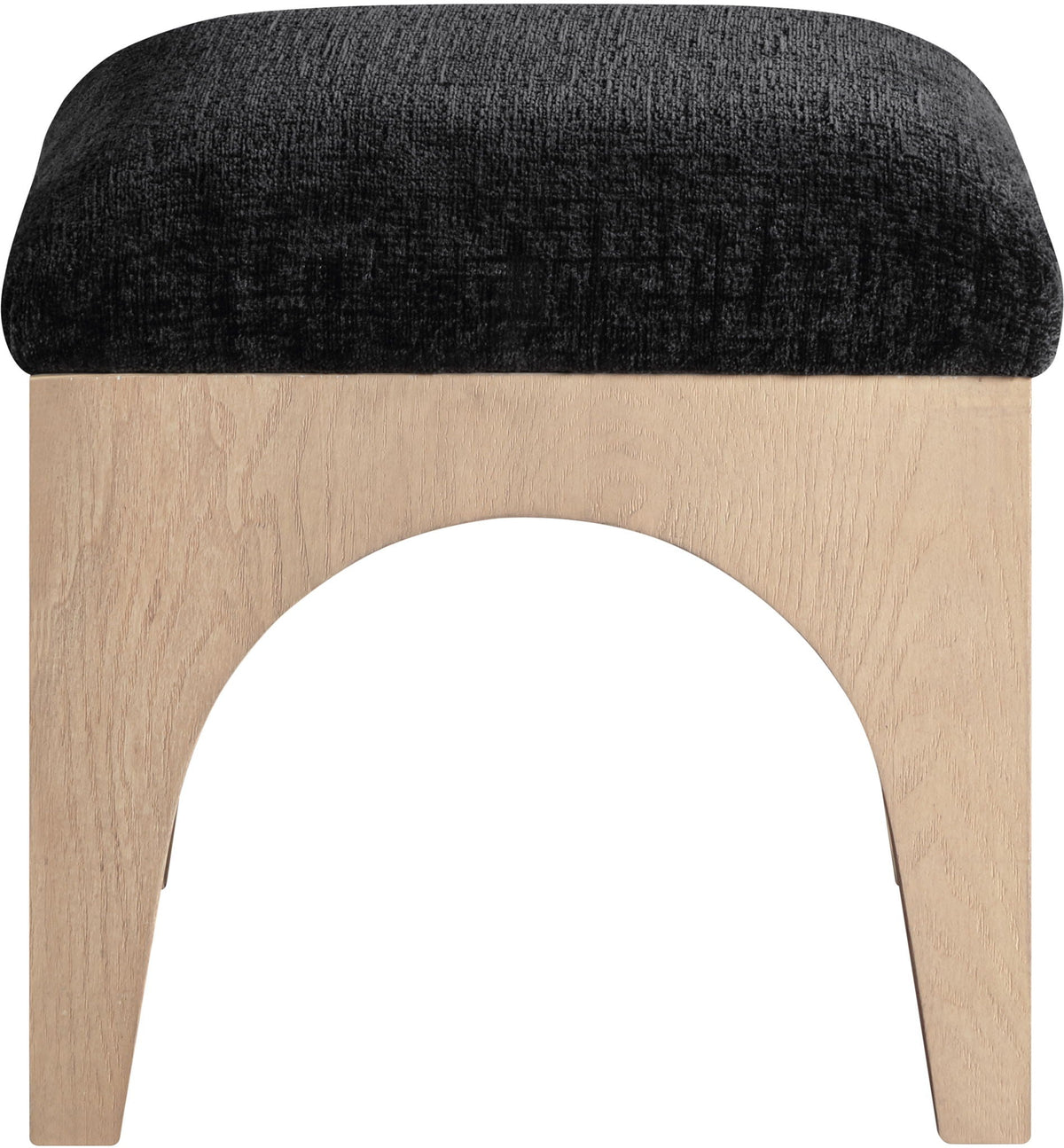 Lawson - Chenille Fabric Ottoman with Natural Base