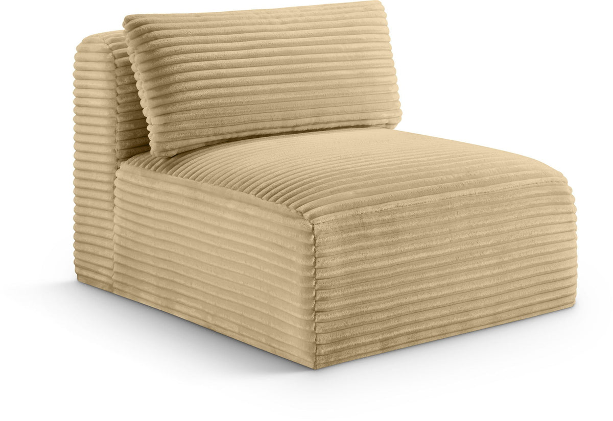 Shaggy Modular Sectional — Add-On: Armless Chair — Camel
