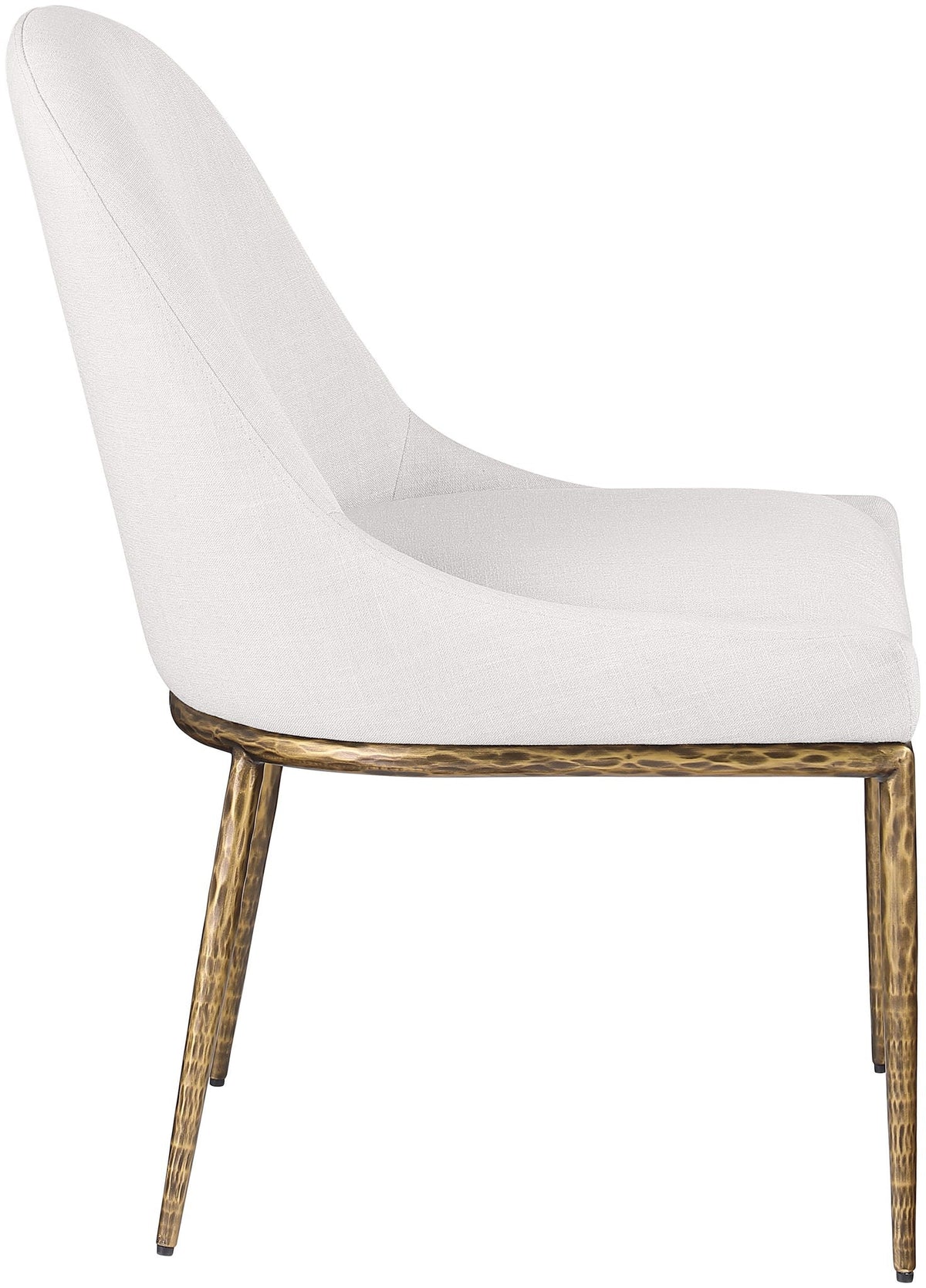 Ferro Performance Fabric Dining Side Chair — Brushed Gold Legs - Gold