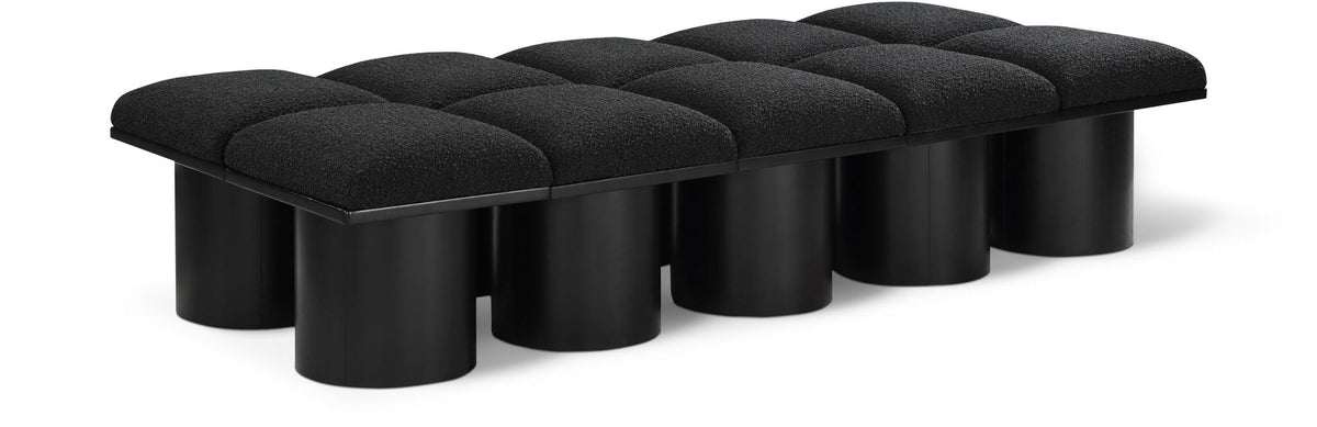 Pavilion Modular Bench 10-Piece Bench, 77.5"W x 36"D — Black / Black Base