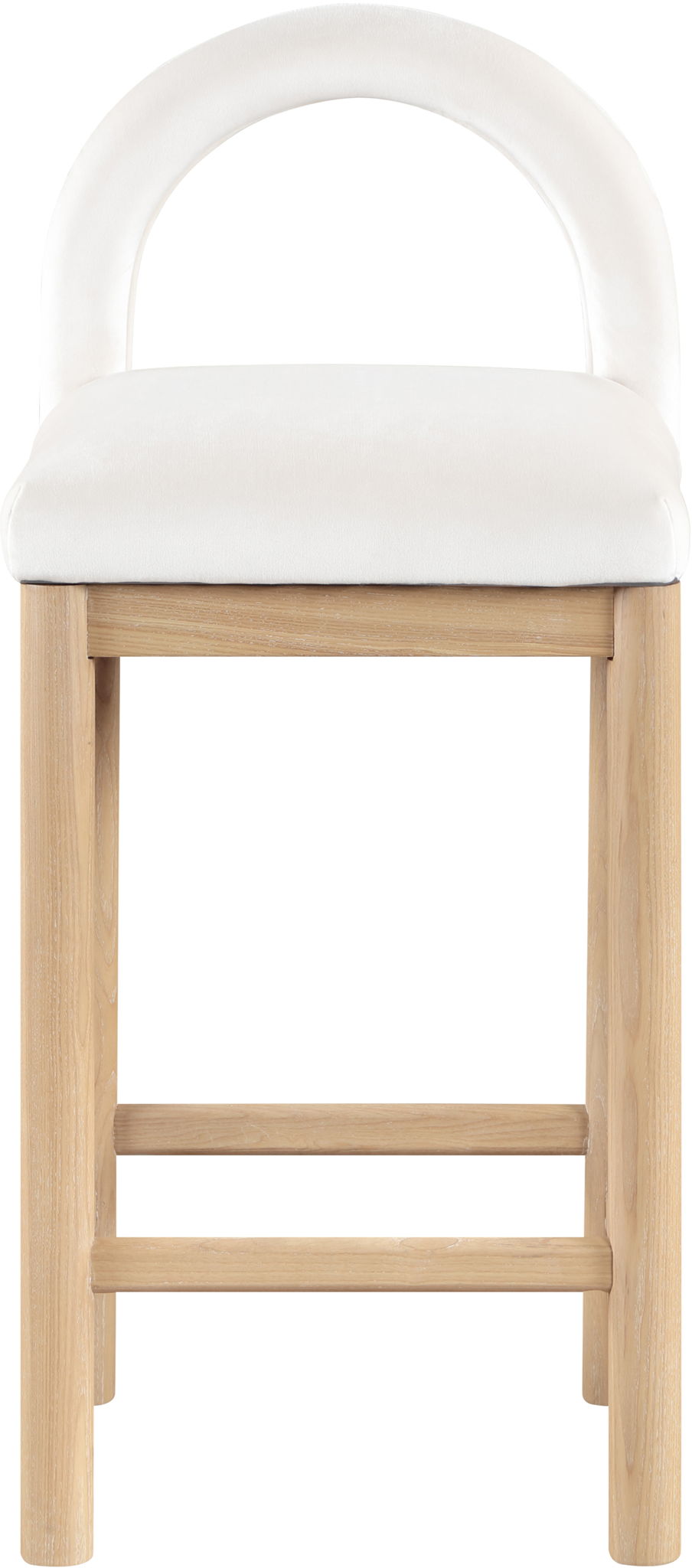 Conrad - Velvet Counter Stool with Natural Legs