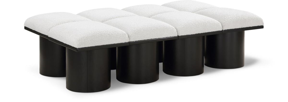 Pavilion Modular Bench 8-Piece Bench, 62"W x 36"D — Cream / Black Base