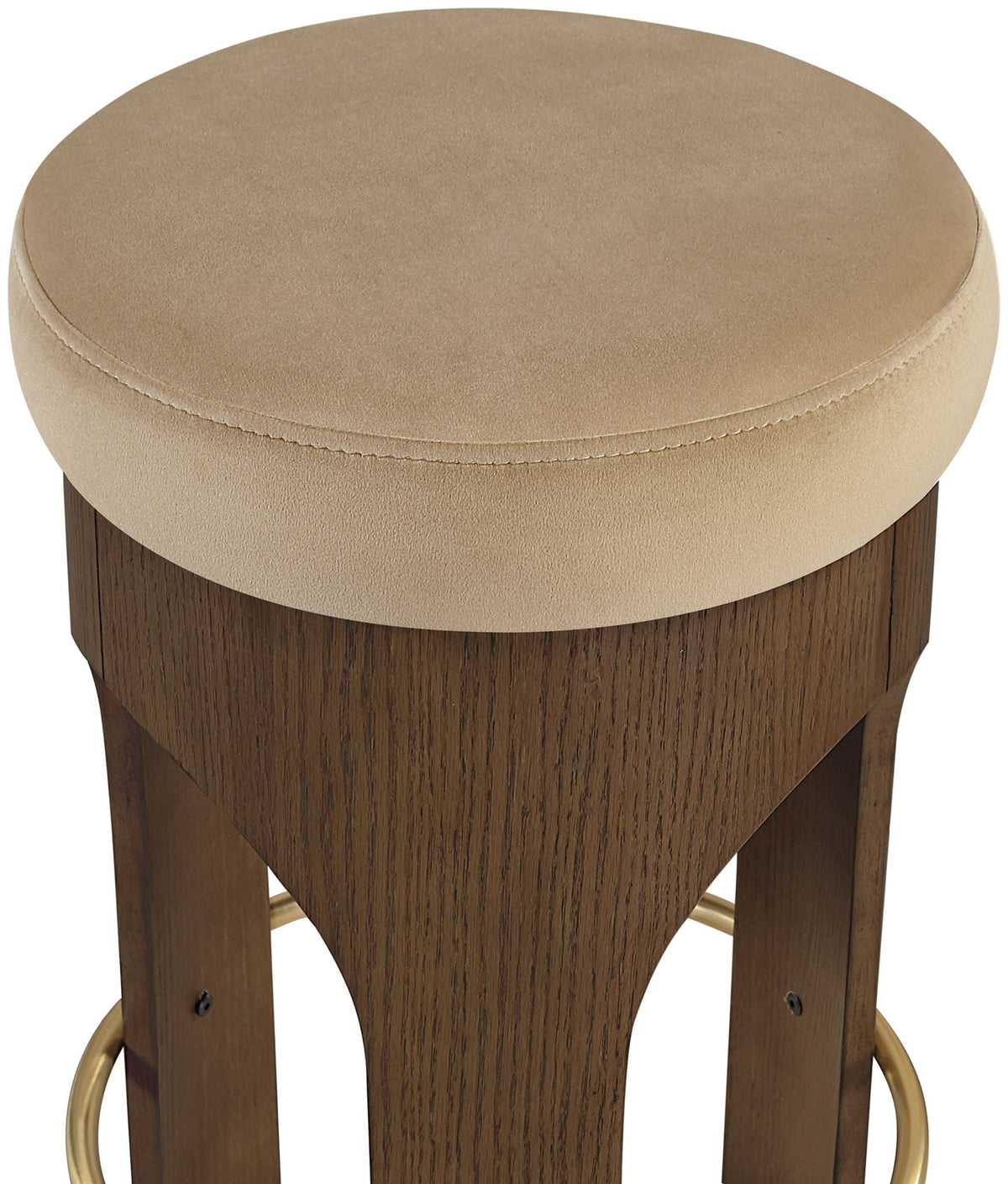 Bocceli Velvet Counter Stool with Brown Base