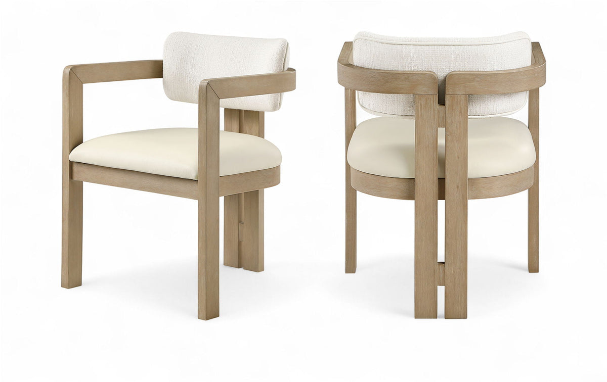 Ravina Upholstered Dining Chair Set of 2 with Natural Base