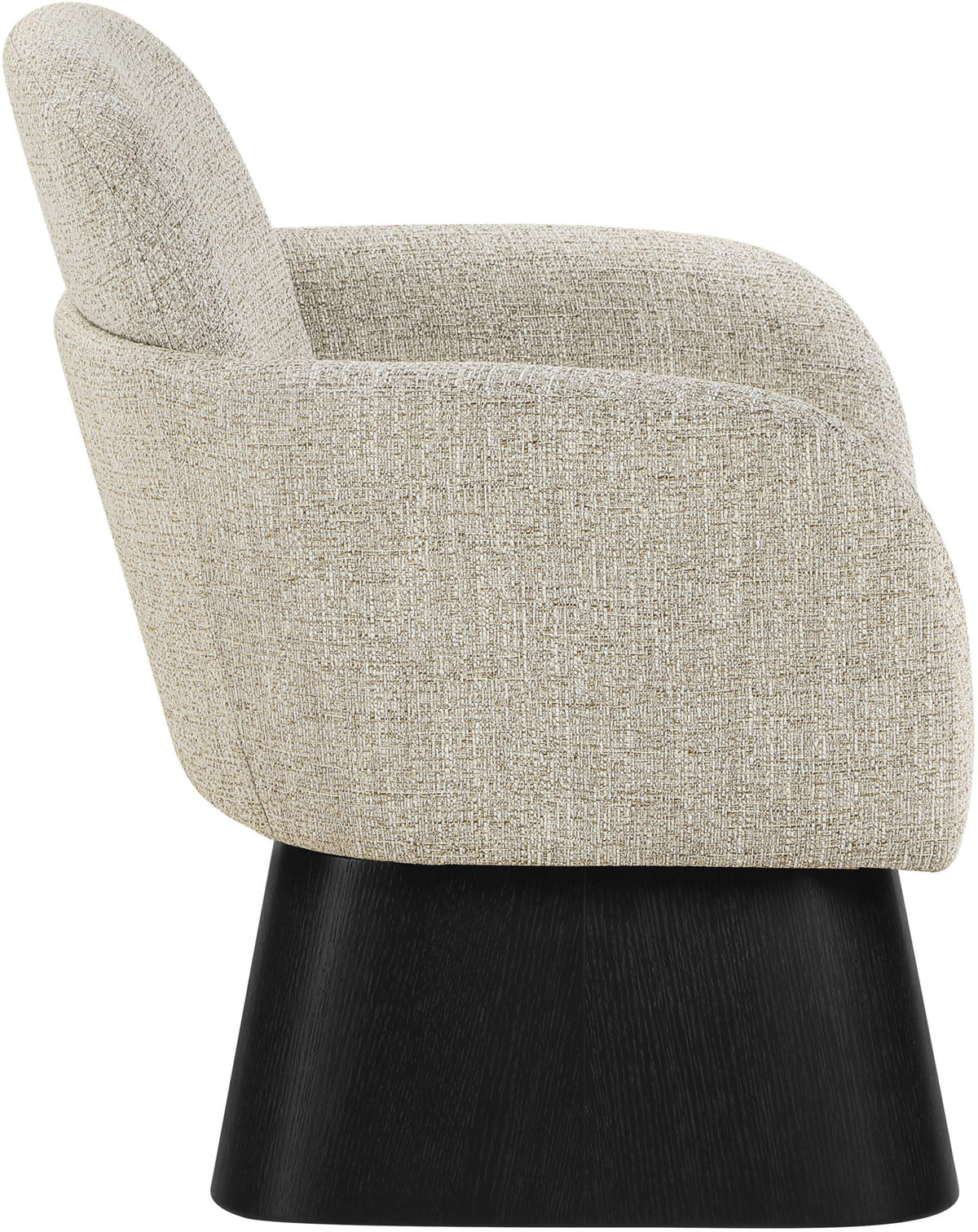 Marlowe - Linen Textured Fabric Upholstered Swivel Accent Chair with Black Base