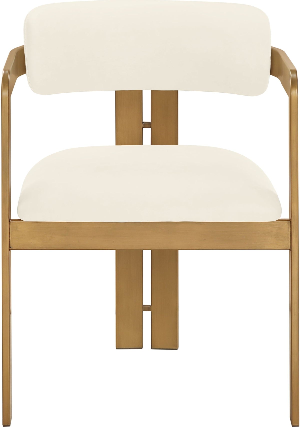 Aurum Vegan Leather Dining Chair (Set of 2) with Brushed Brass