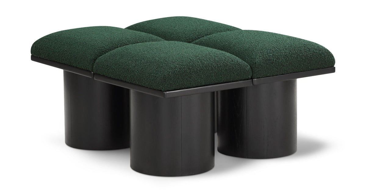 Pavilion Modular Bench 4-Piece Bench, 31"W x 36"D — Green / Black Base