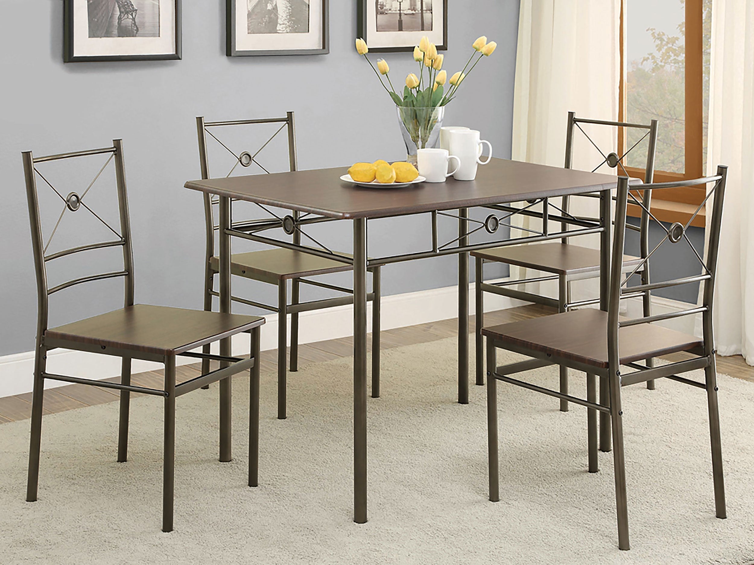 Anna Rectangular Dining Set Dark Bronze