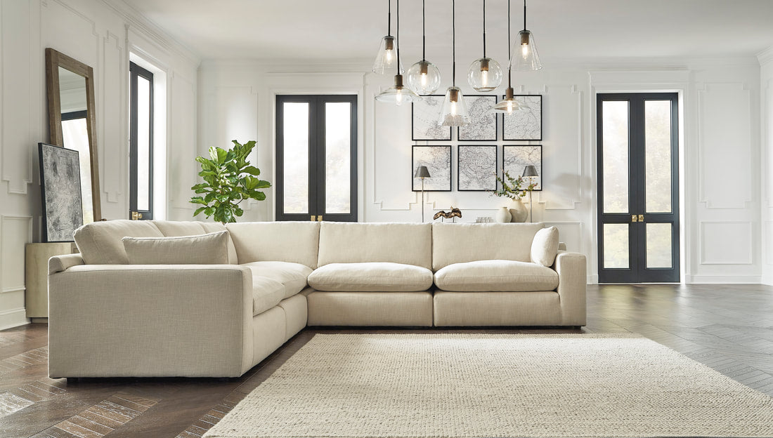 10006 Oversized 5PC Sectional — Feather-Fiber Blend Cushions