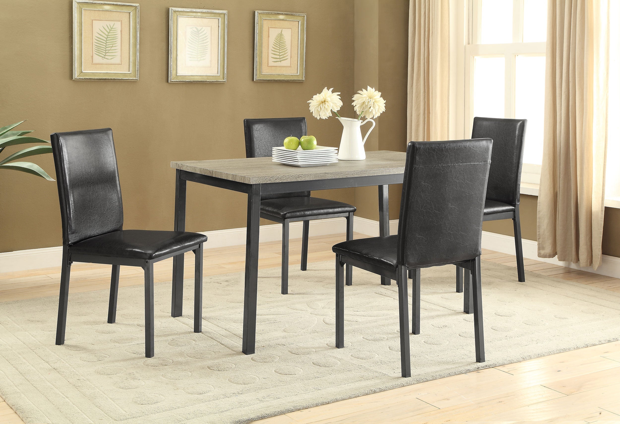 Garza Dining Room Set Weathered Grey and Black