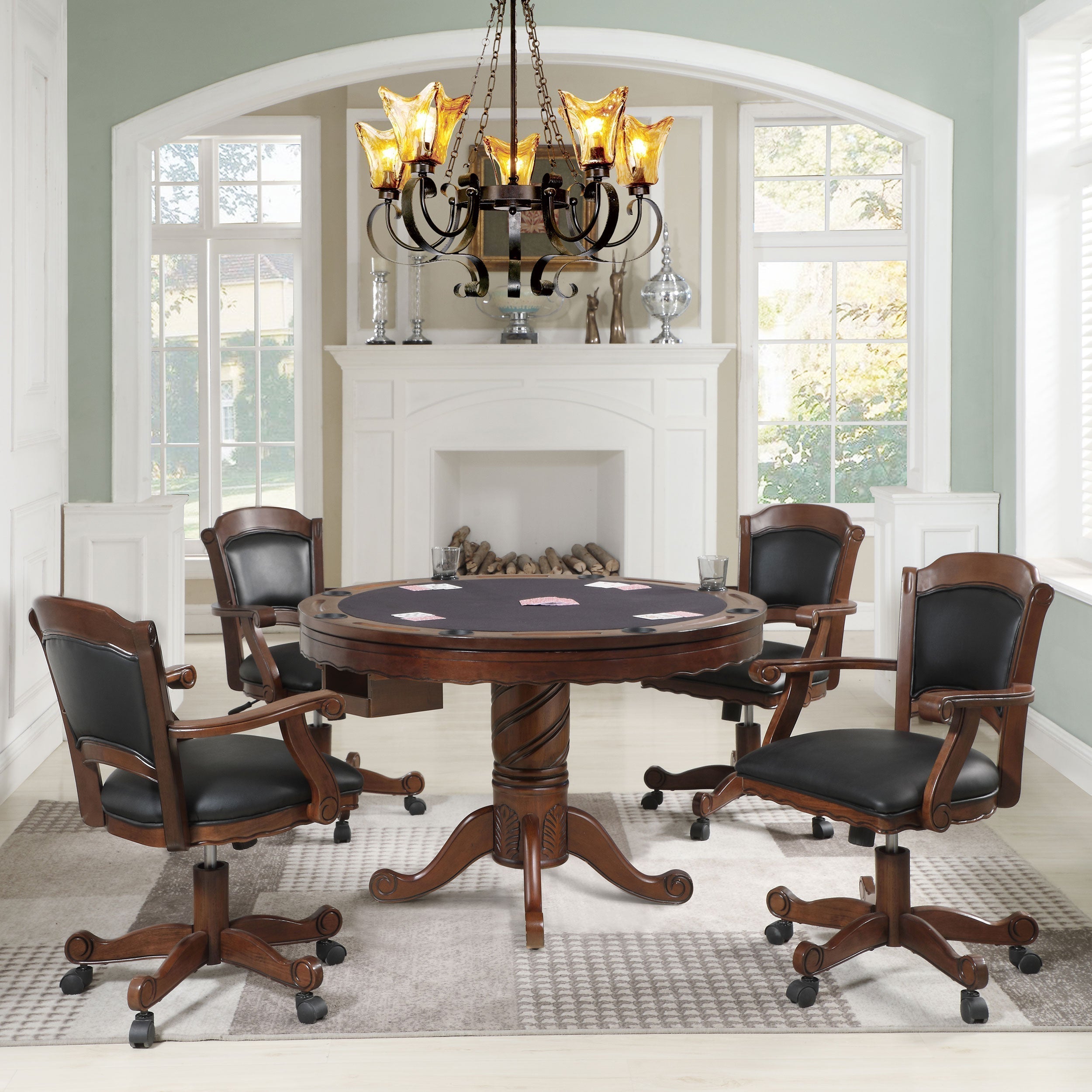 Turk Game Table Set Tobacco and Black