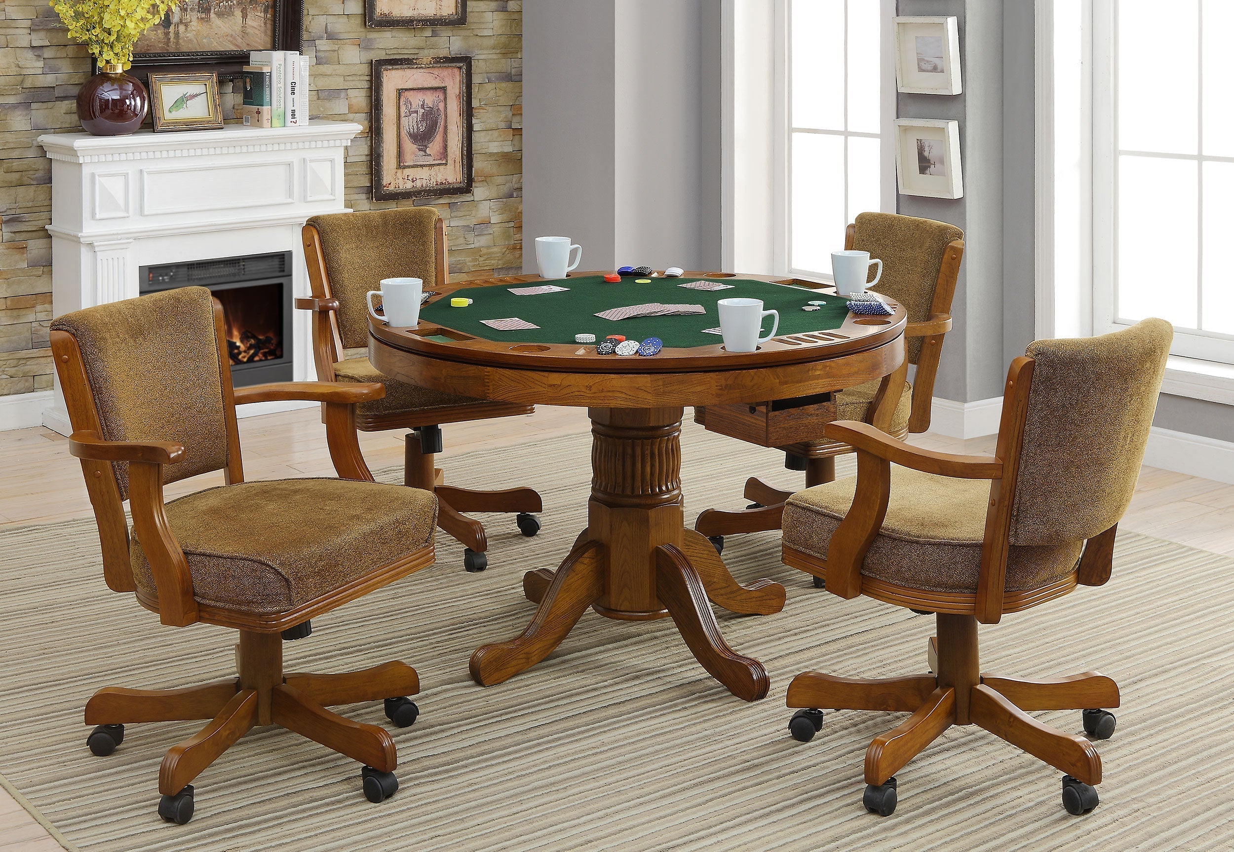 Mitchell Game Table Set Amber and Brown