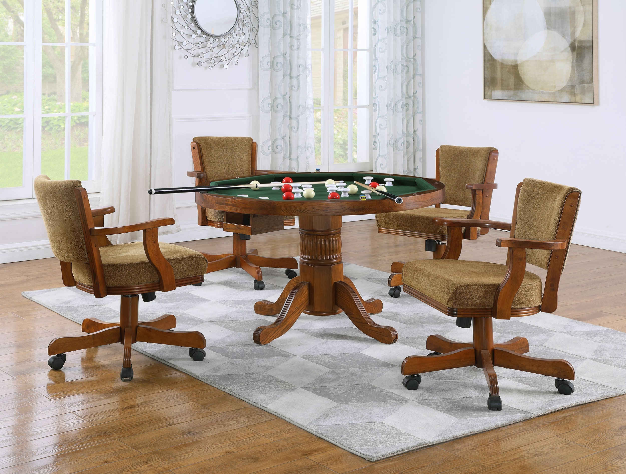 Mitchell Game Table Set Amber and Brown