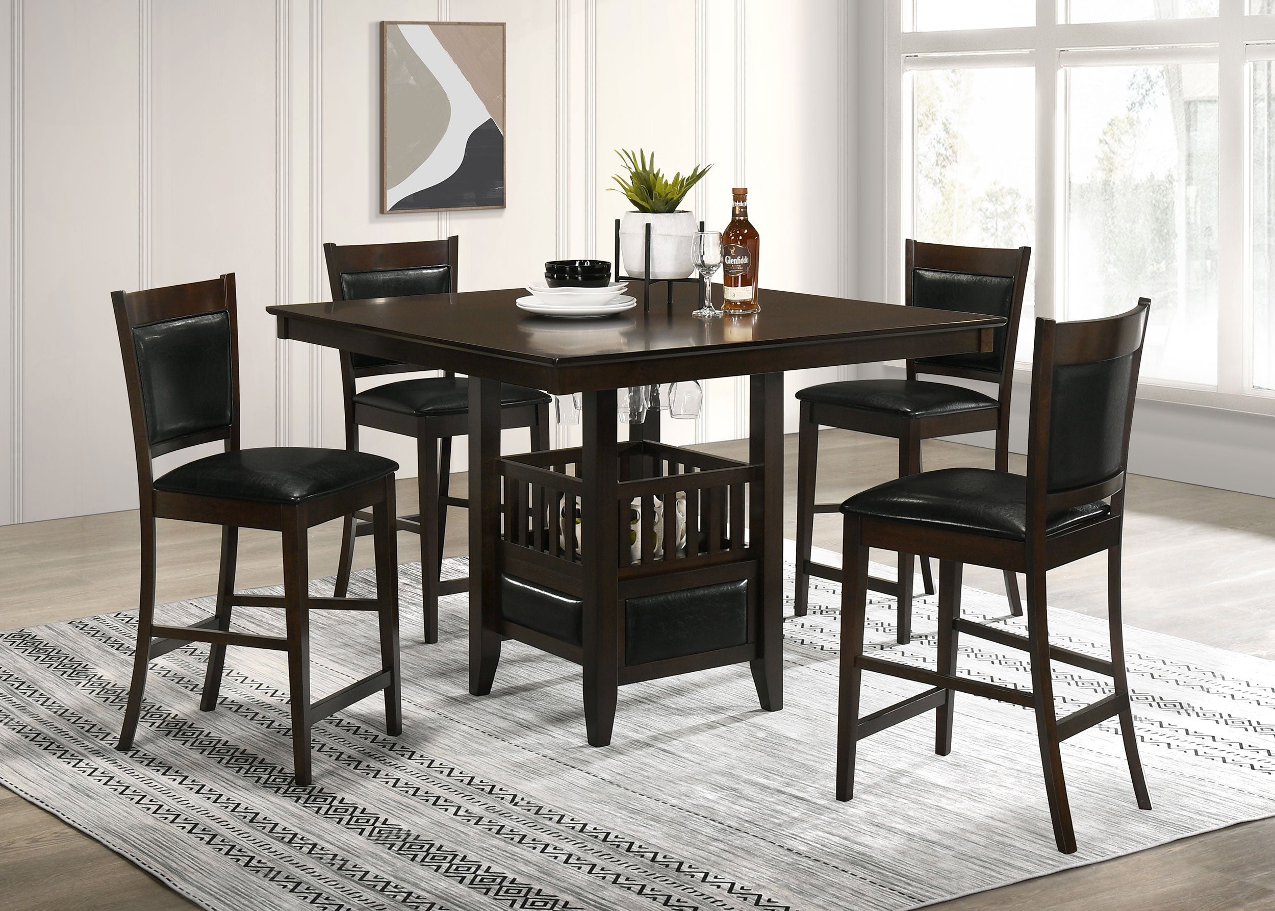 Jaden Dining Room Set Espresso and Black