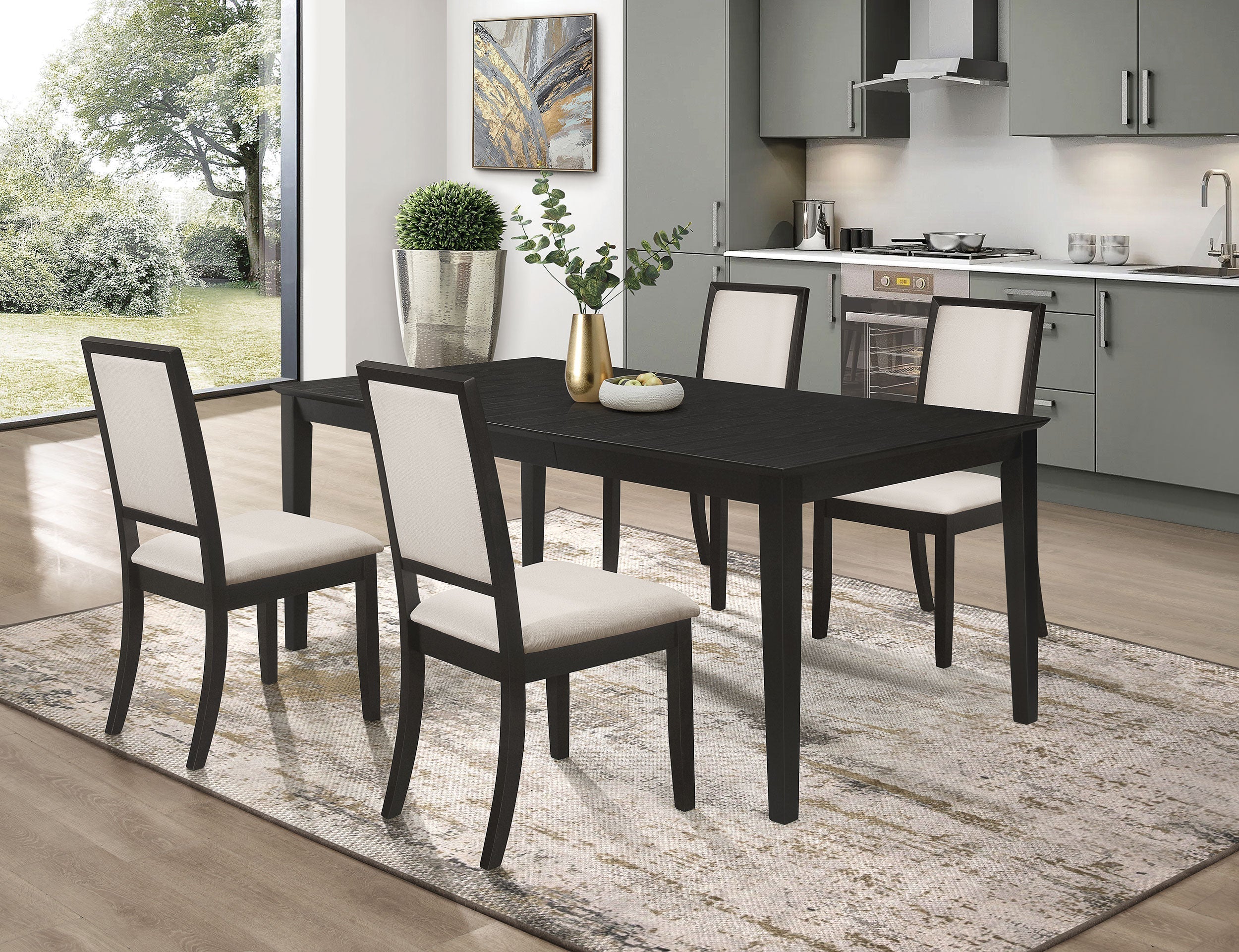 Louise Dining Set Black and Cream