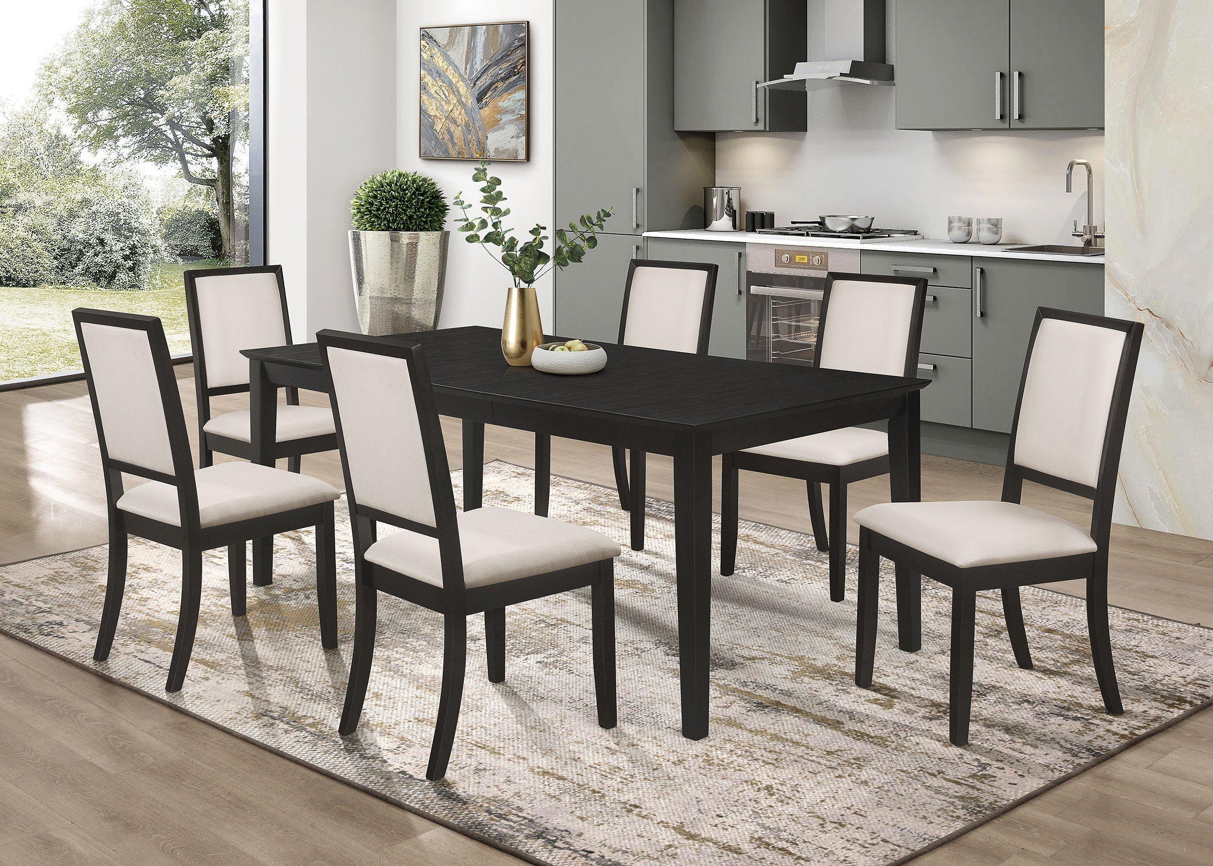 Louise Dining Set Black and Cream
