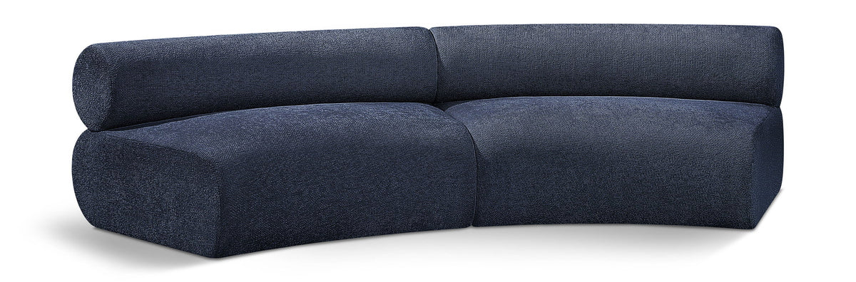 Bale Chenille Modular Sectional — 2-Piece Sofa — Navy
