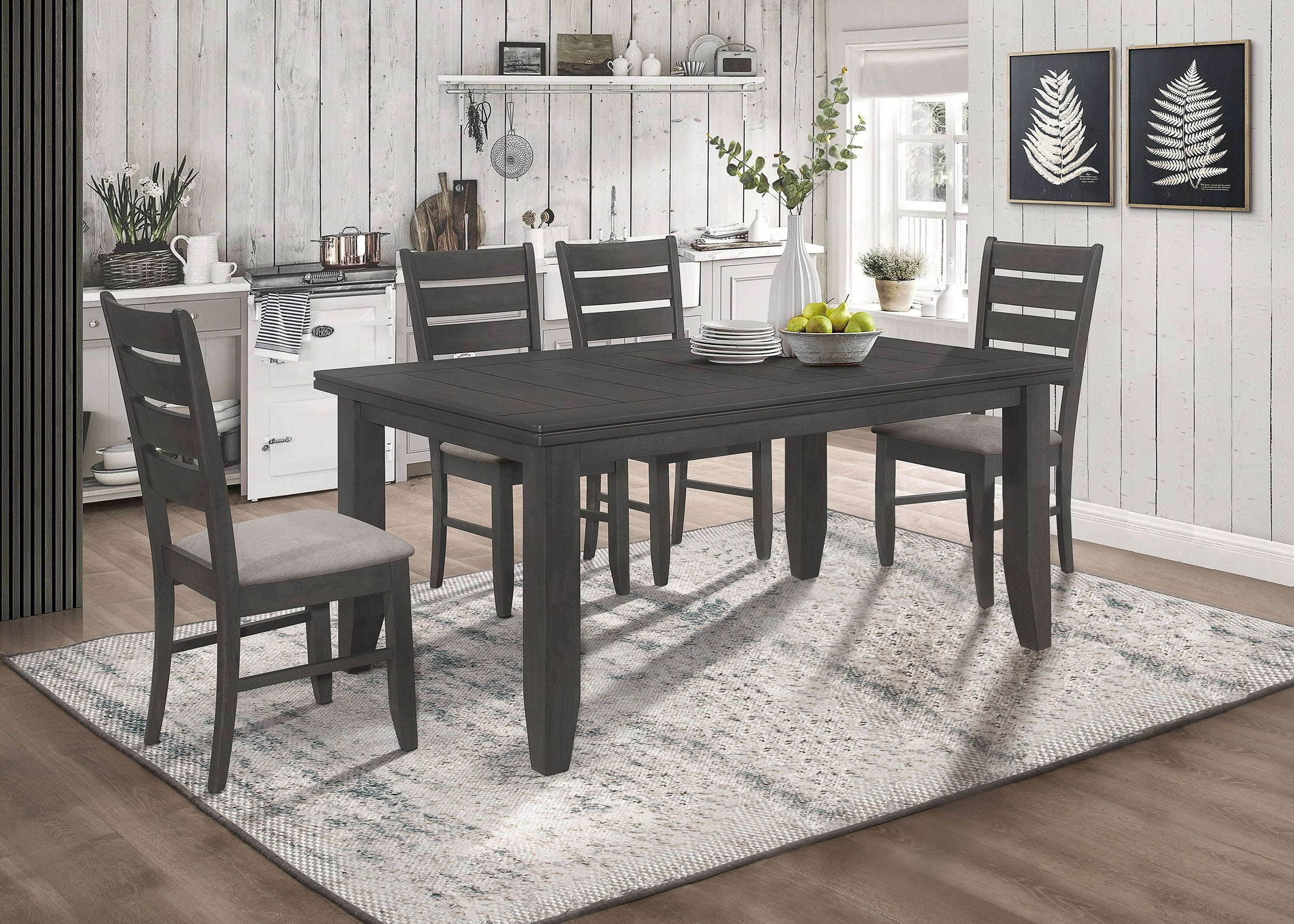 Dalila Rectangular Dining Set Grey and Dark Grey