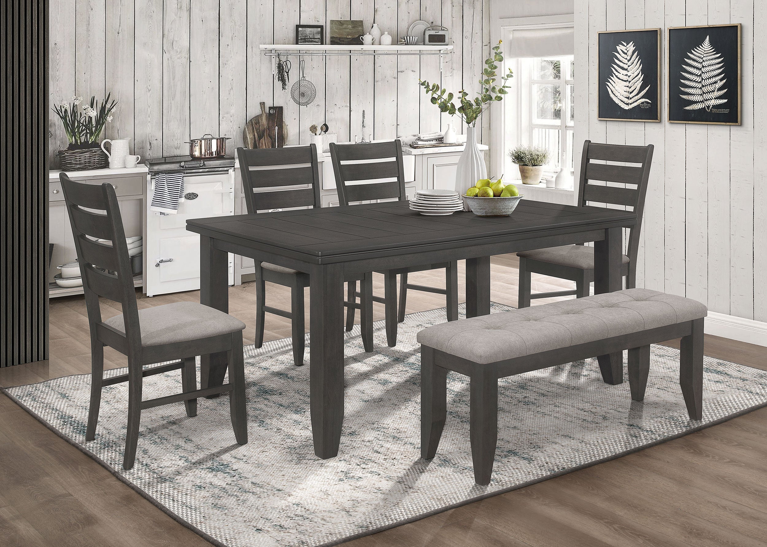 Dalila Rectangular Dining Set Grey and Dark Grey