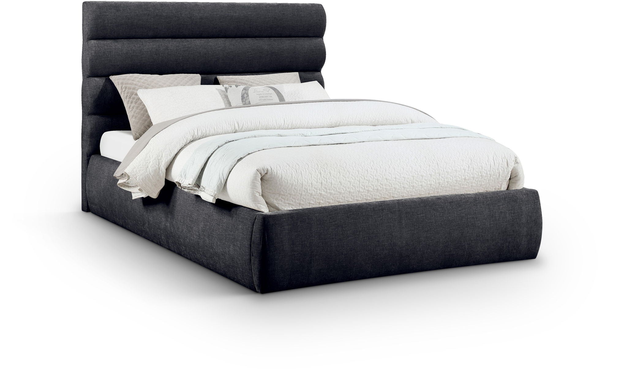 Adam - Chenille Fabric Bed With 52" Headboard