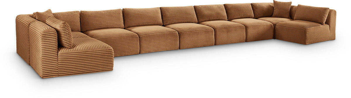 Shaggy Modular Sectional — 9-Piece Sectional — Saddle