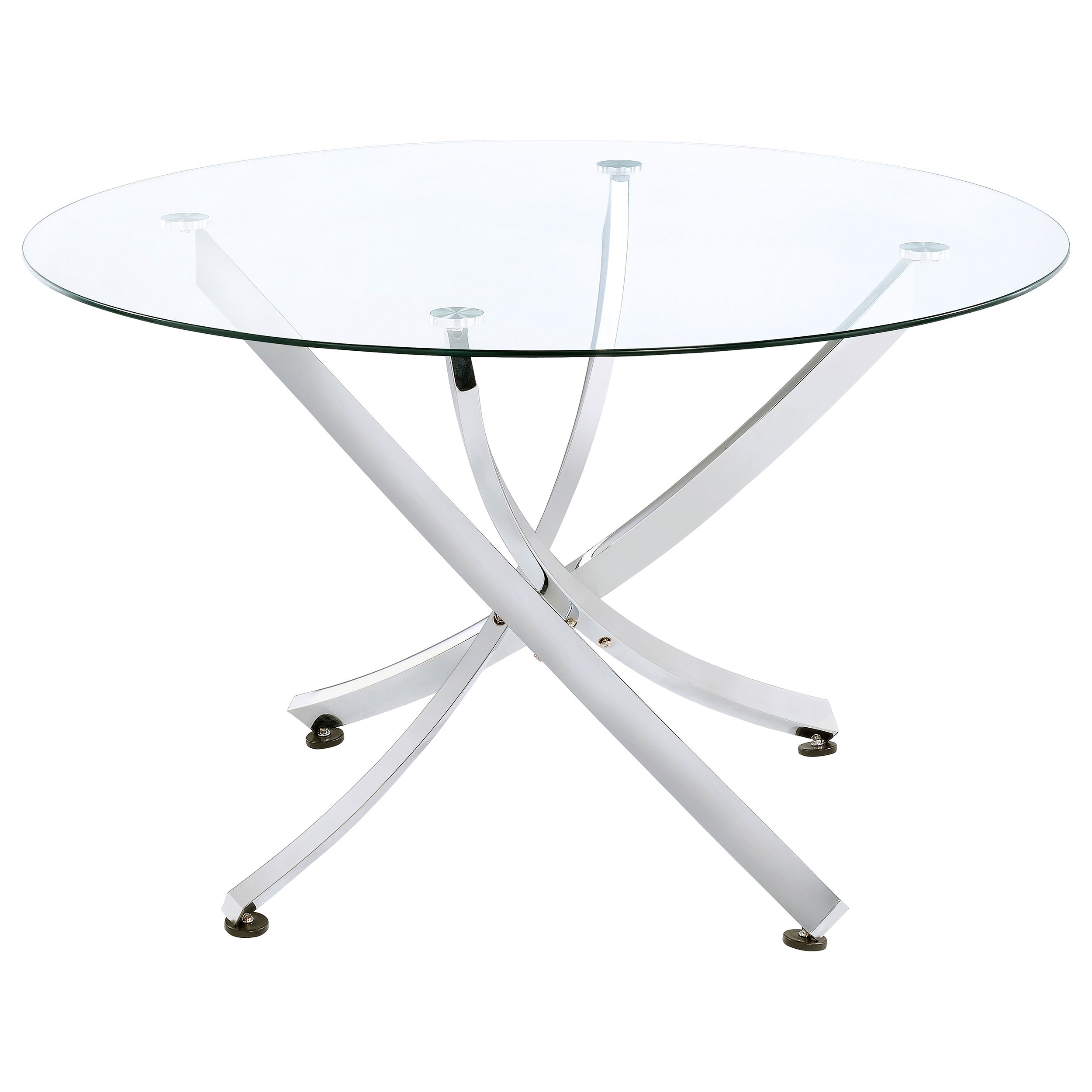 Beckham Round Dining Set Chrome and White