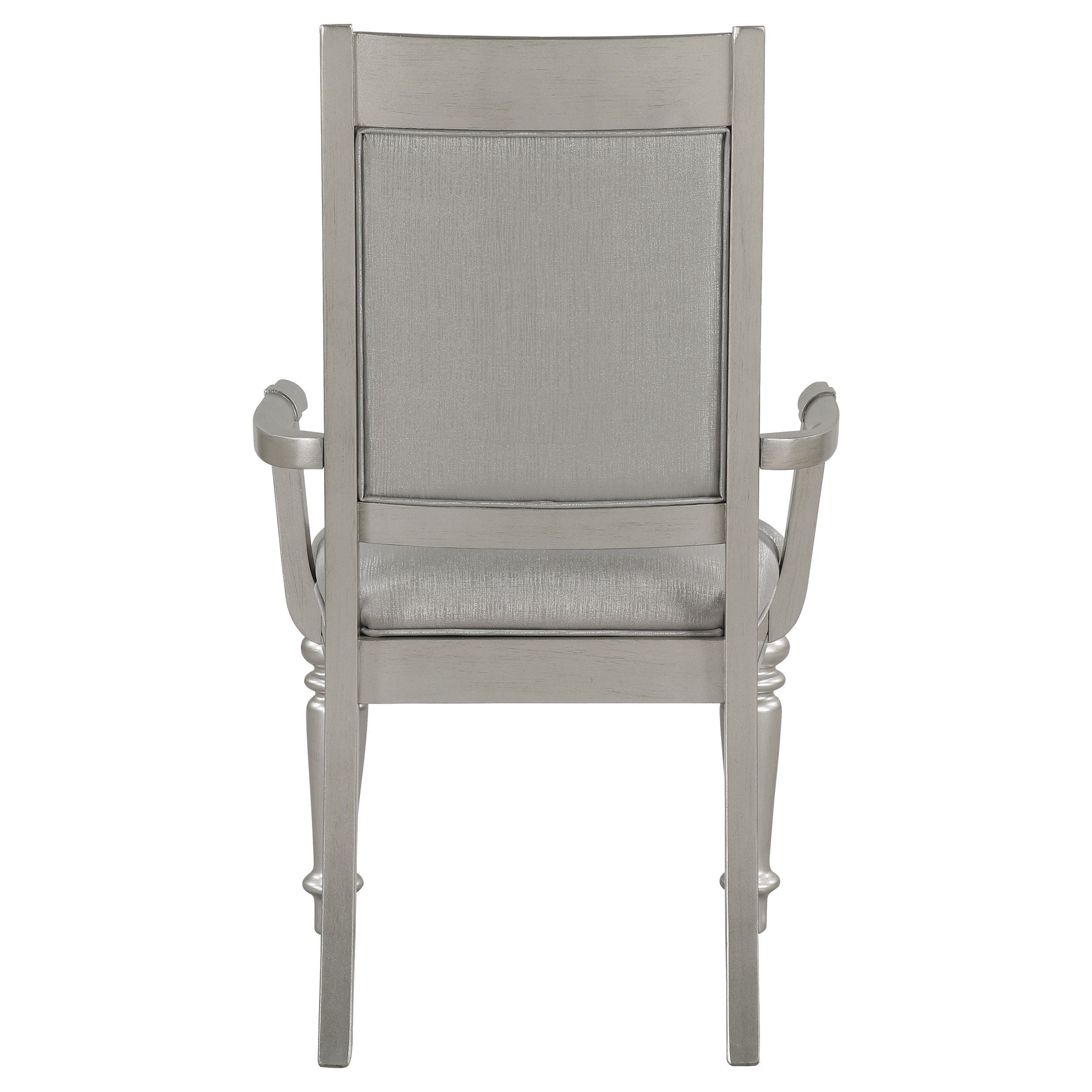 Bling Game Dining Arm Chair Metallic Platinum (Set of 2)