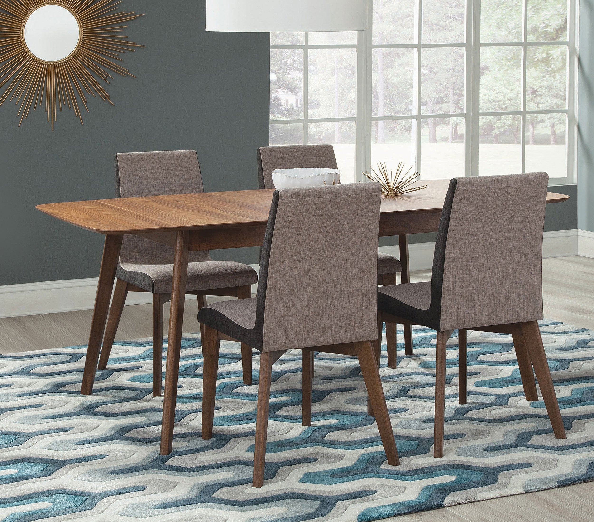 Redbridge Dining Room Set Natural Walnut and Grey