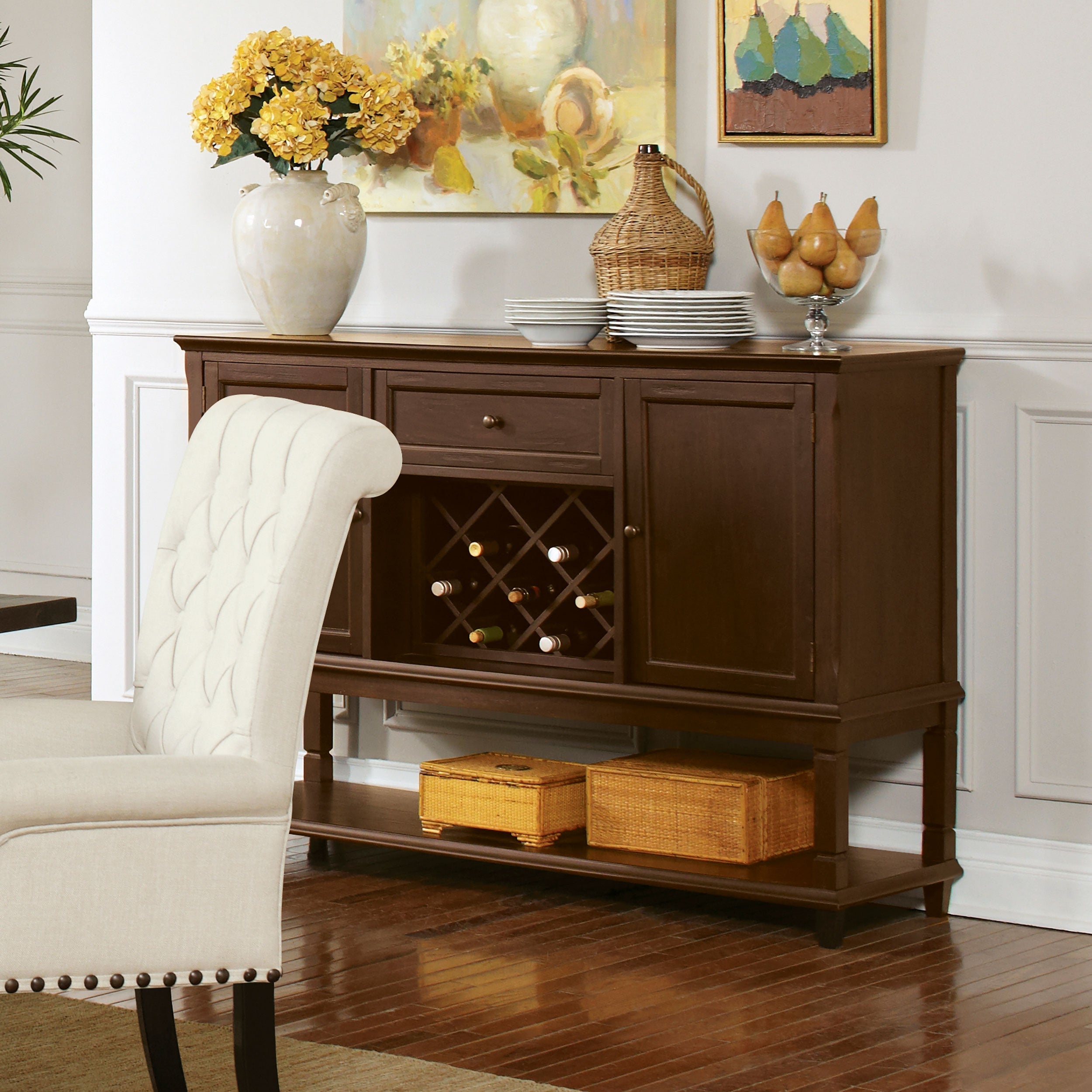 Parkins Server with Lower Shelf Rustic Espresso