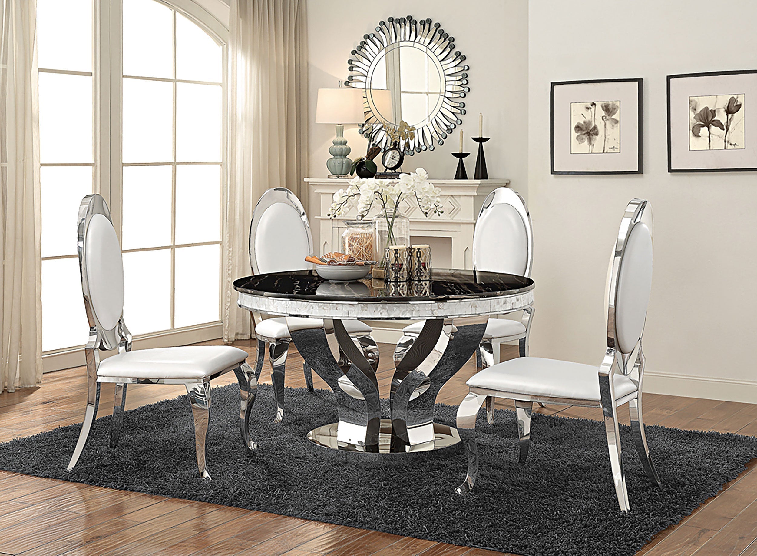 Anchorage Round Dining Set Chrome