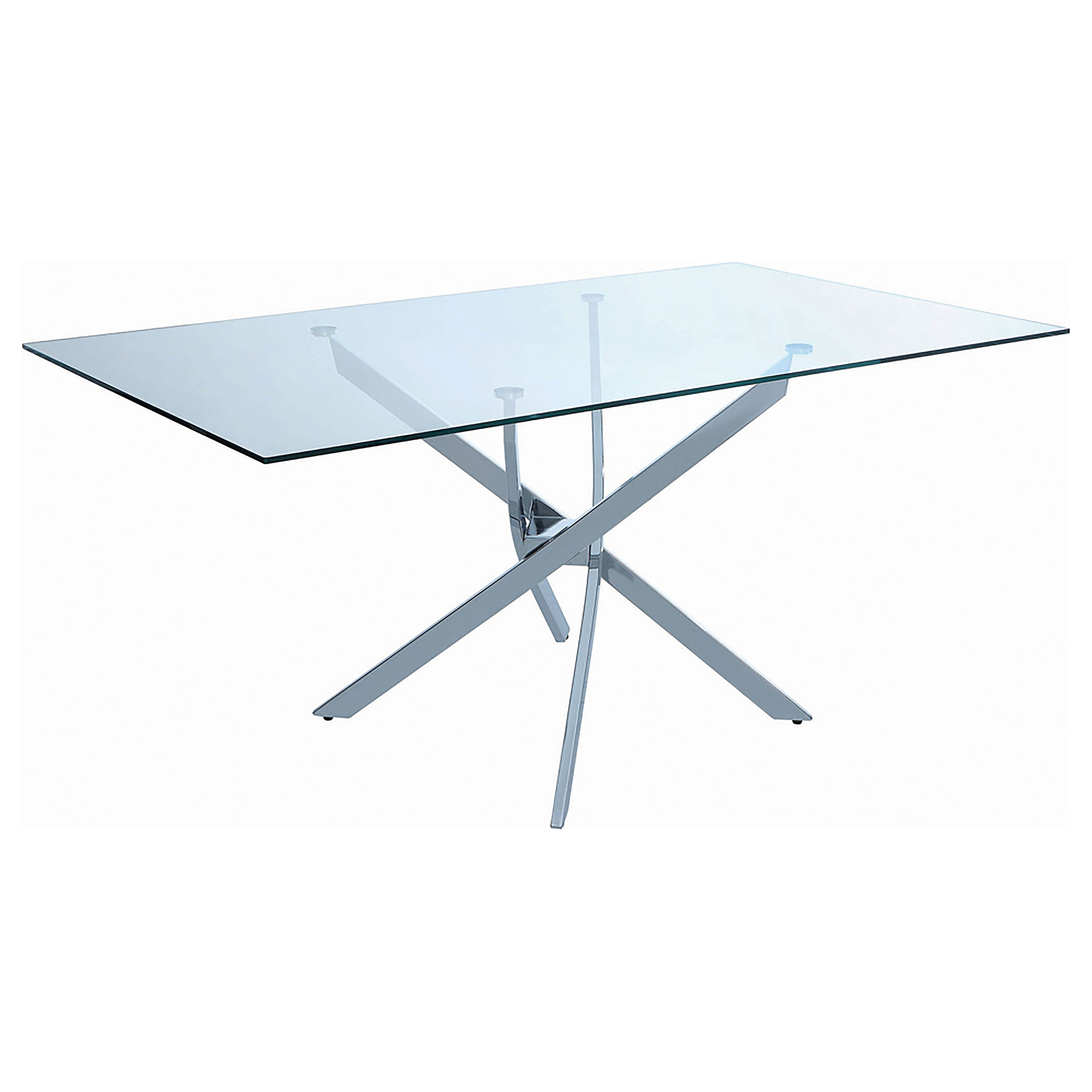 Carmelo Rectangular Dining Set Chrome and Black