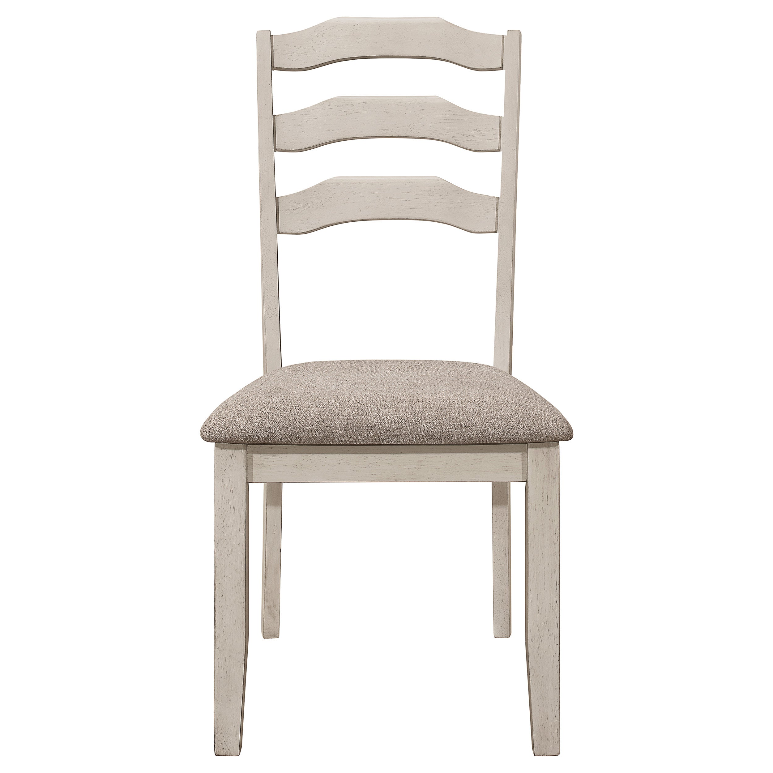 Ronnie Ladder Back Padded Seat Dining Side Chair Khaki and Rustic Cream (Set of 2)