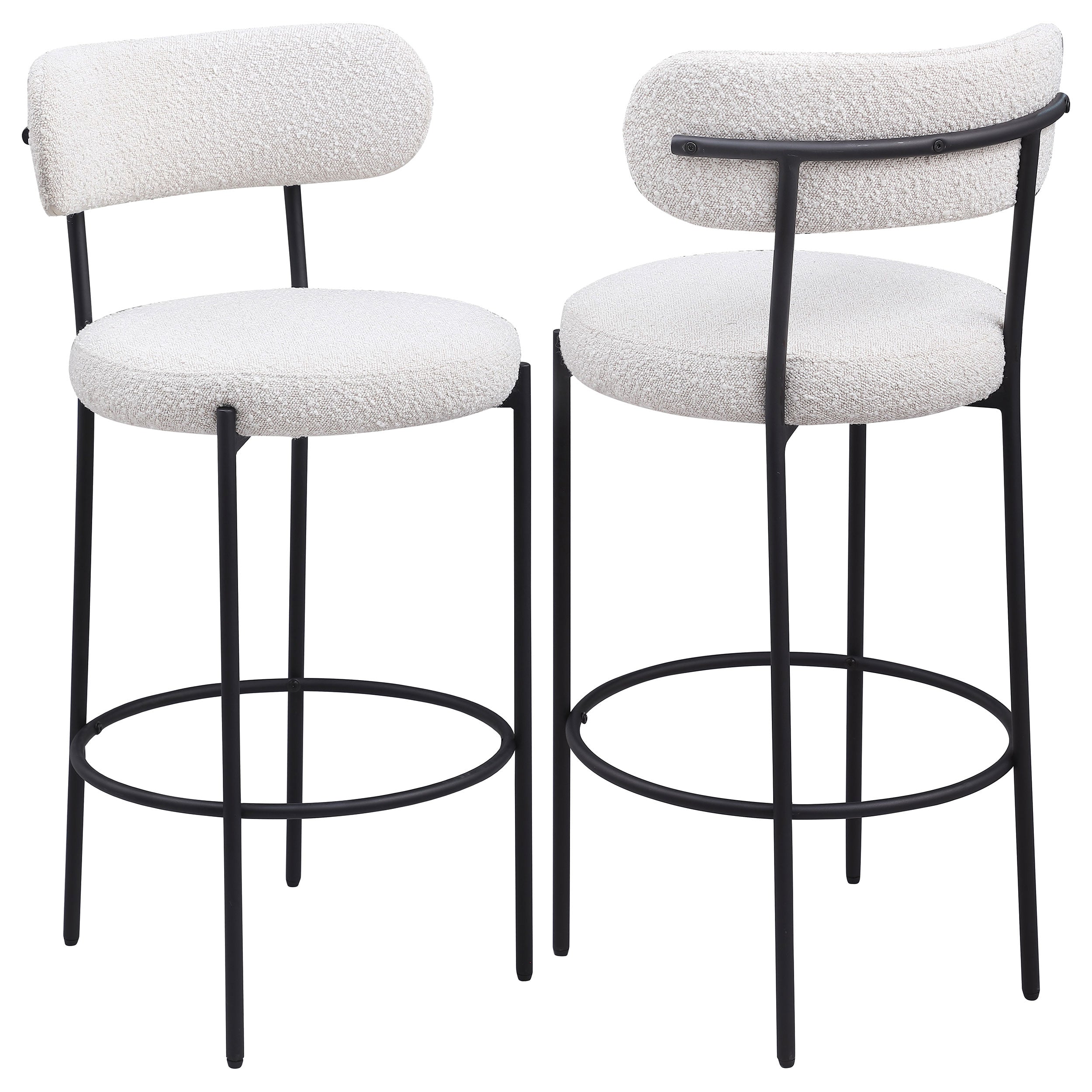Viola Boucle Upholstered Bar Chair (Set of 2)
