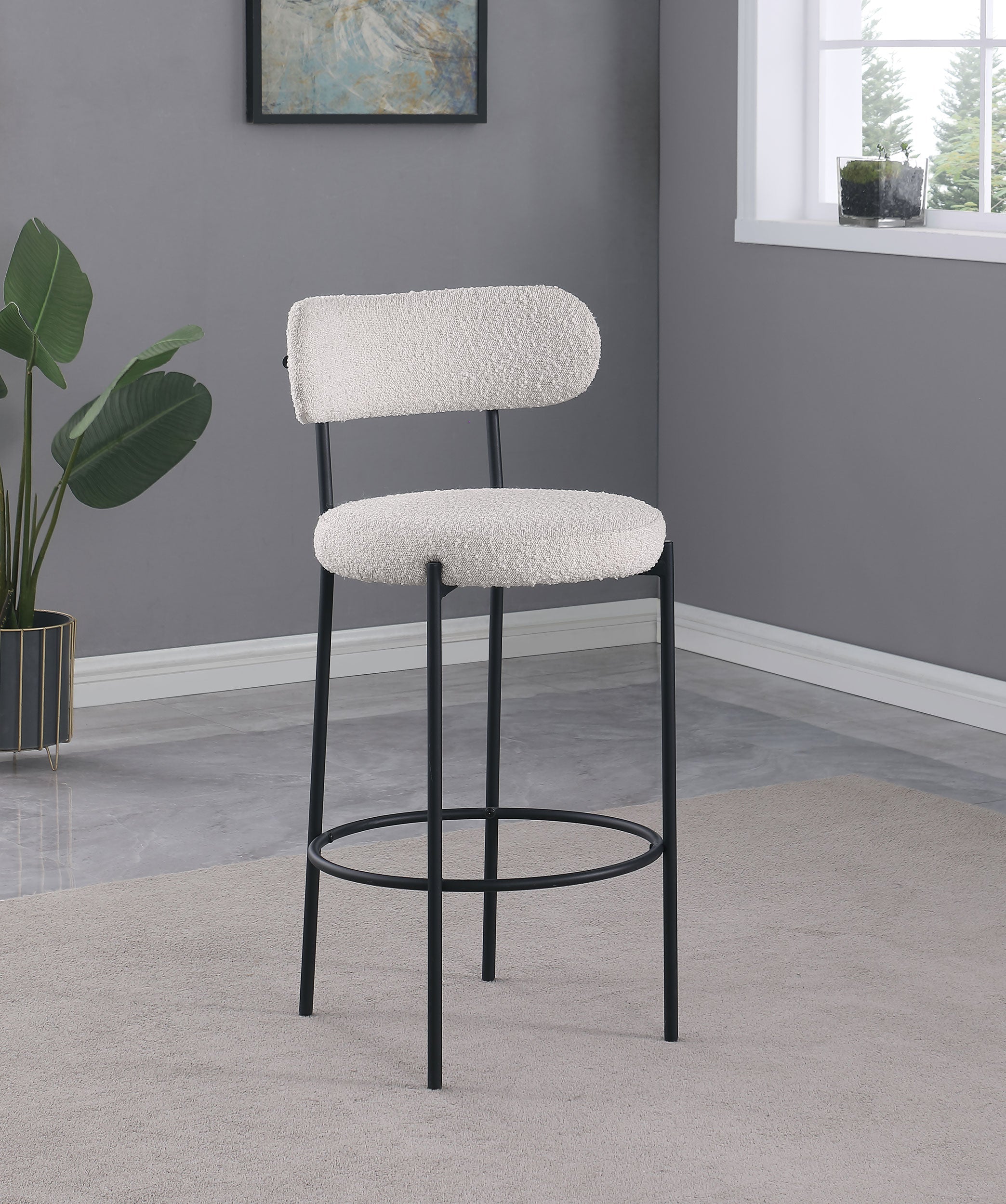 Viola Boucle Upholstered Bar Chair (Set of 2)