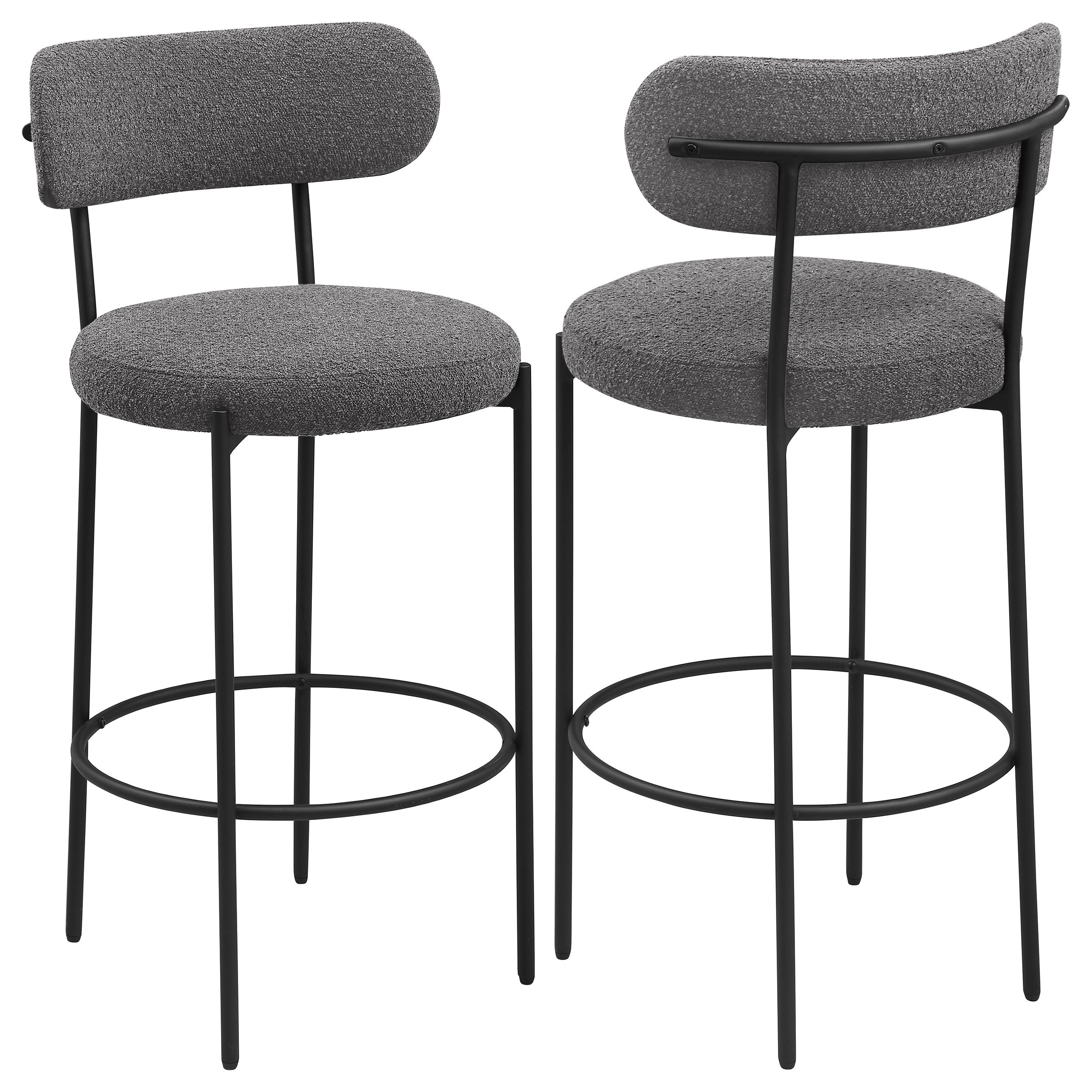 Viola Boucle Upholstered Bar Chair (Set of 2)