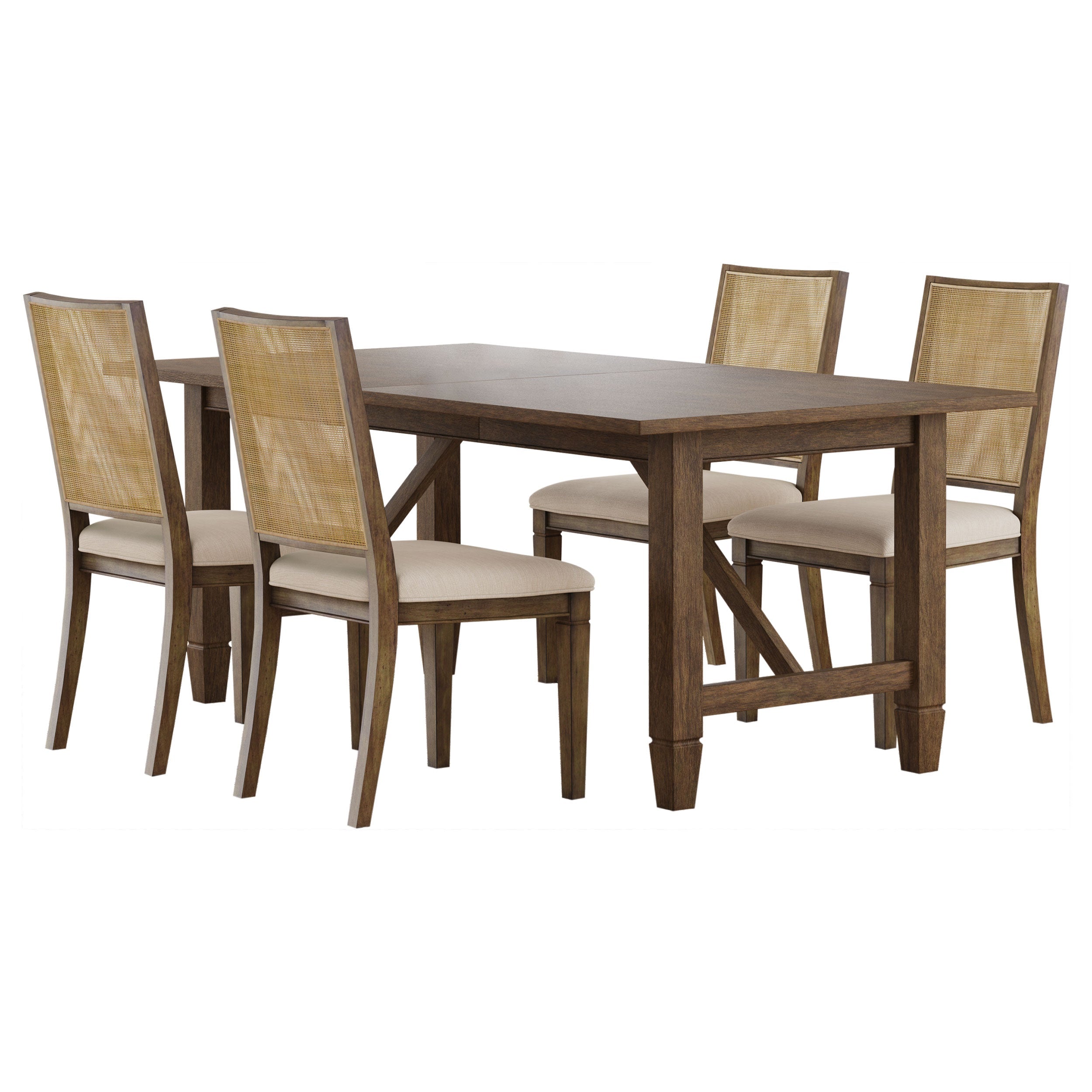 Matisse Rectangular Dining Table Set Light Brown