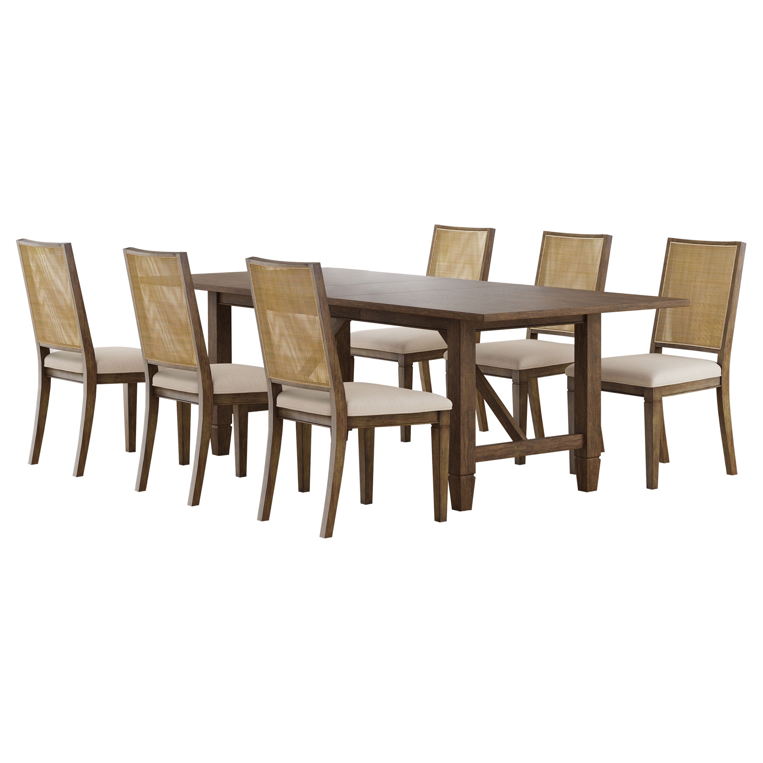 Matisse Rectangular Dining Table Set Light Brown