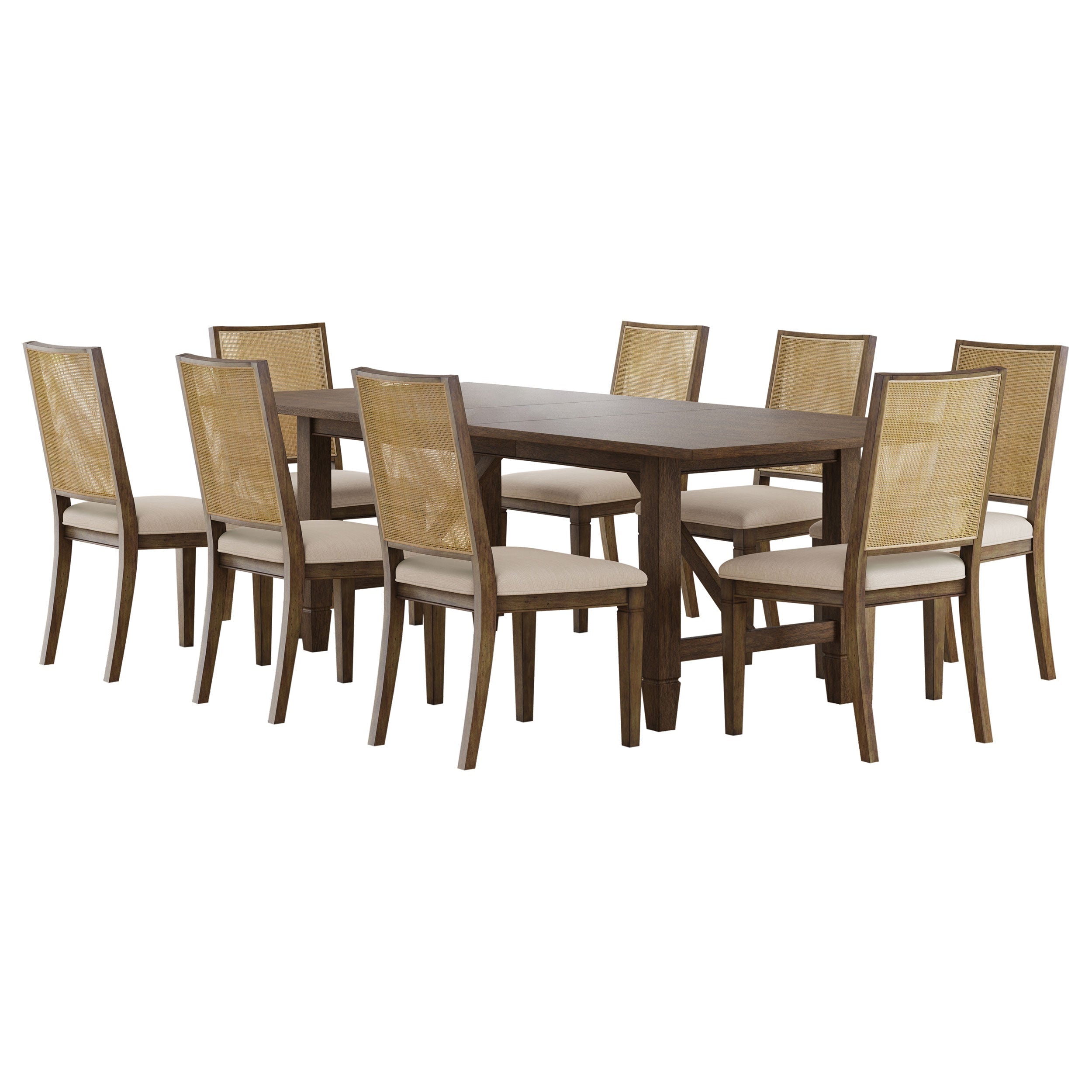 Matisse Rectangular Dining Table Set Light Brown