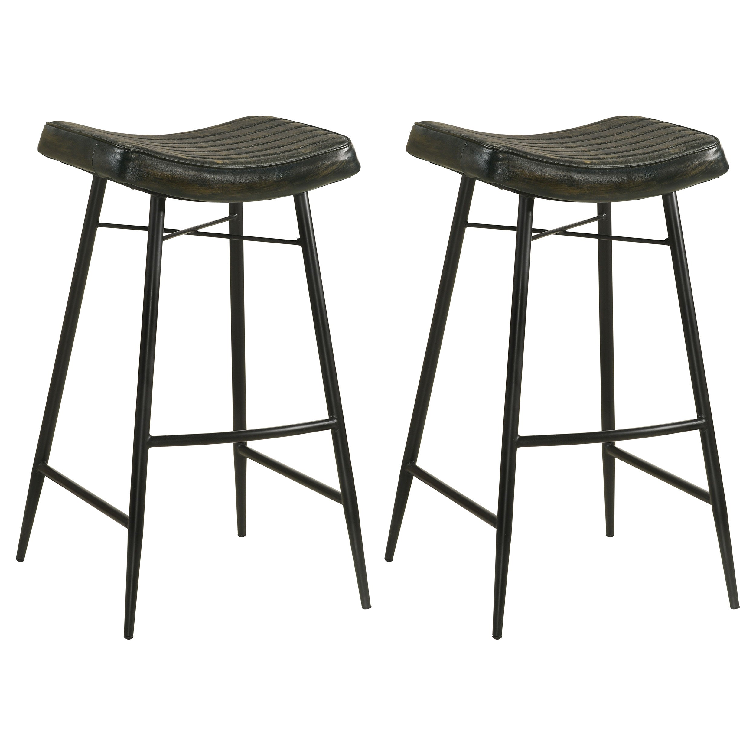 Bayu Leather Upholstered Bar Stool (Set of 2)