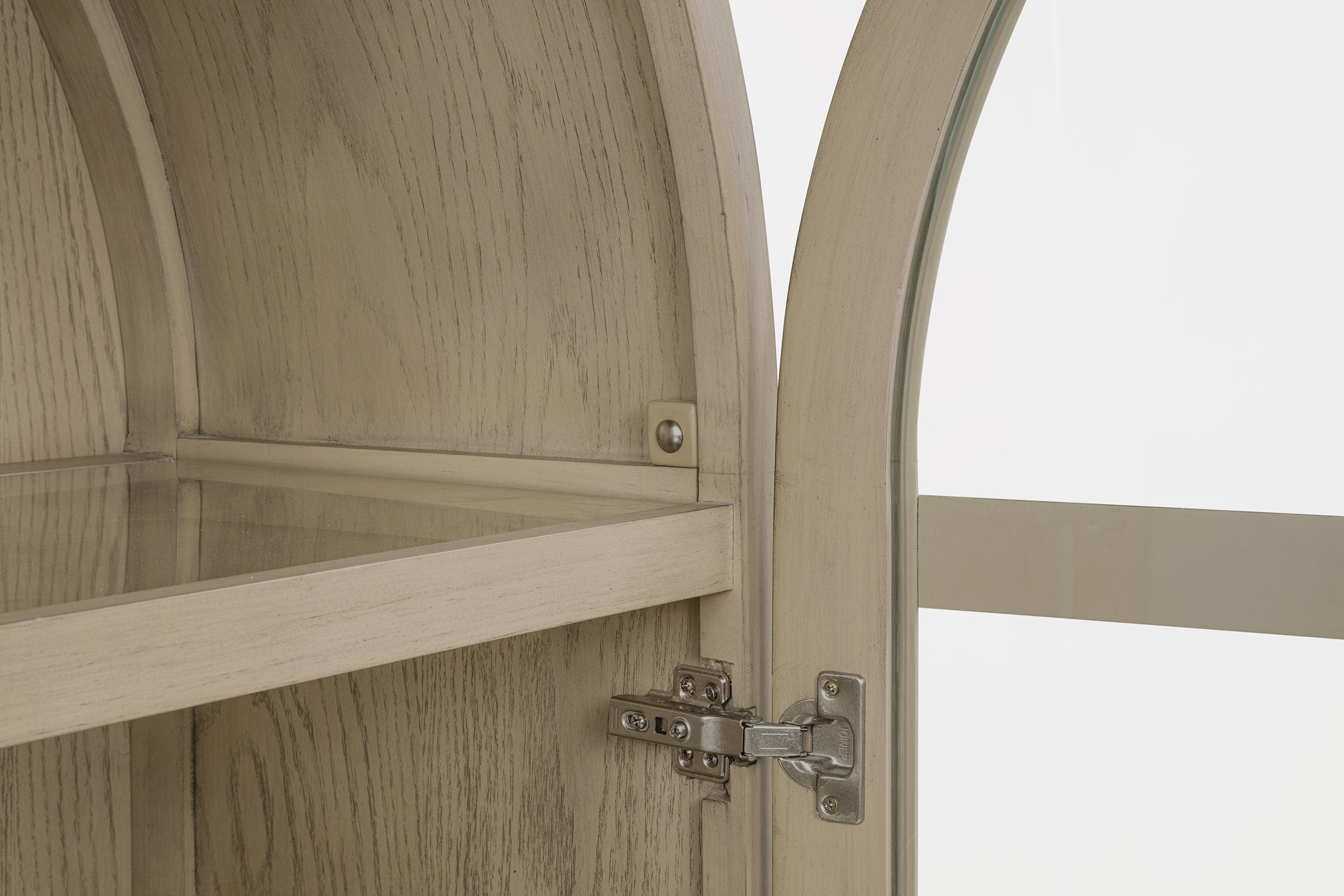 Kailani 4-Door Cane Dining Vitrine Display Cabinet Beige Oak