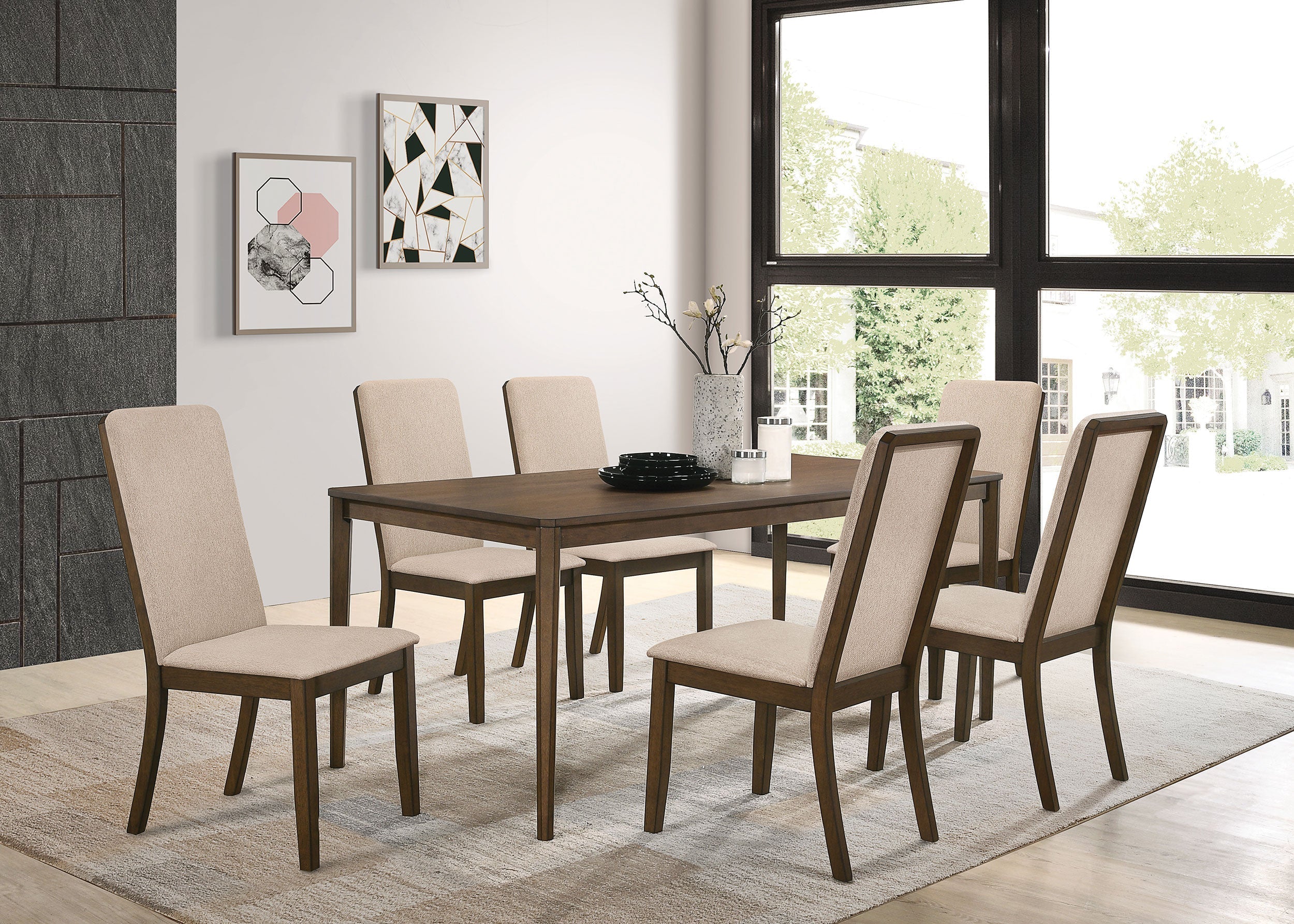 Wethersfield Dining Set Medium Walnut and Latte