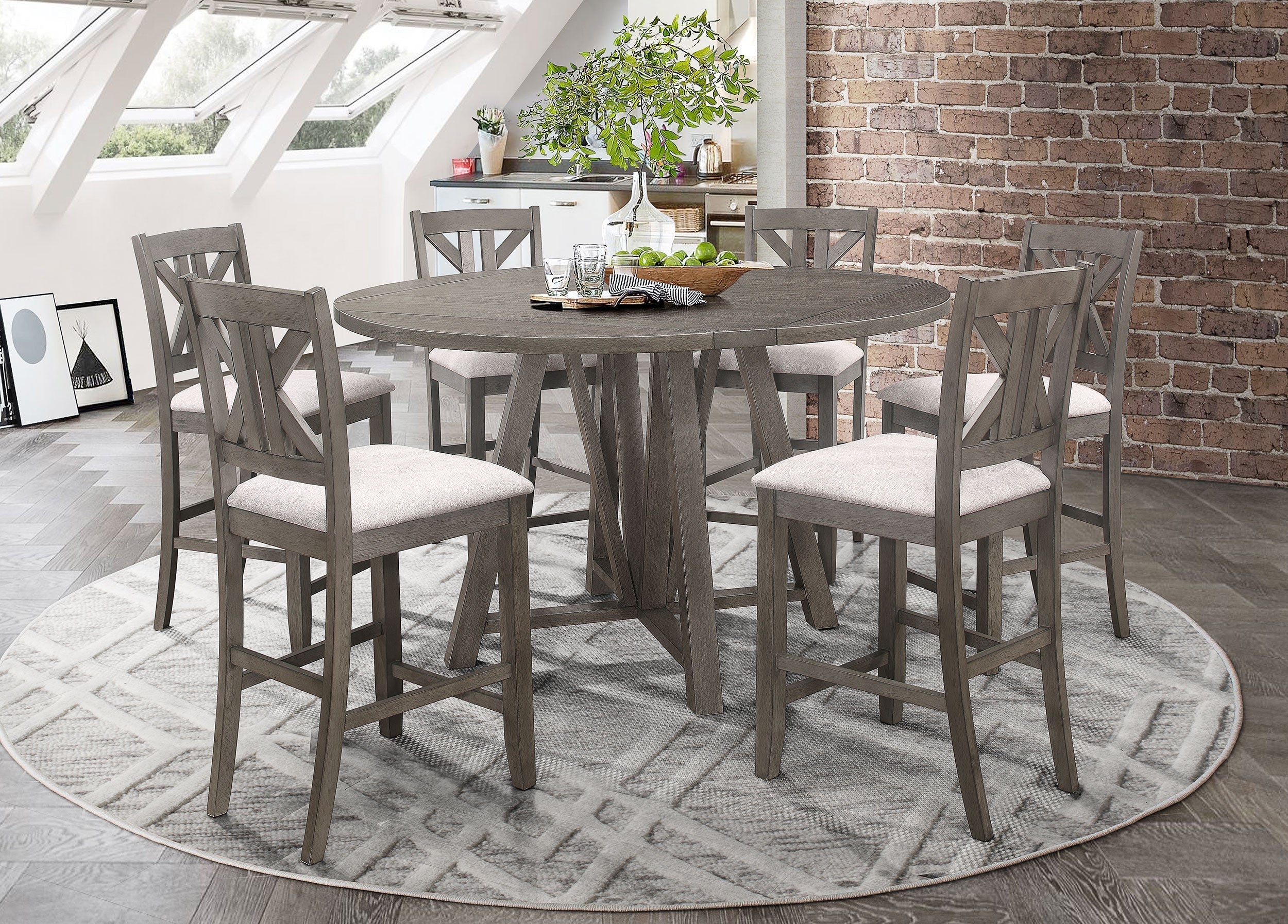 Athens Counter Height Dining Set Barn Grey